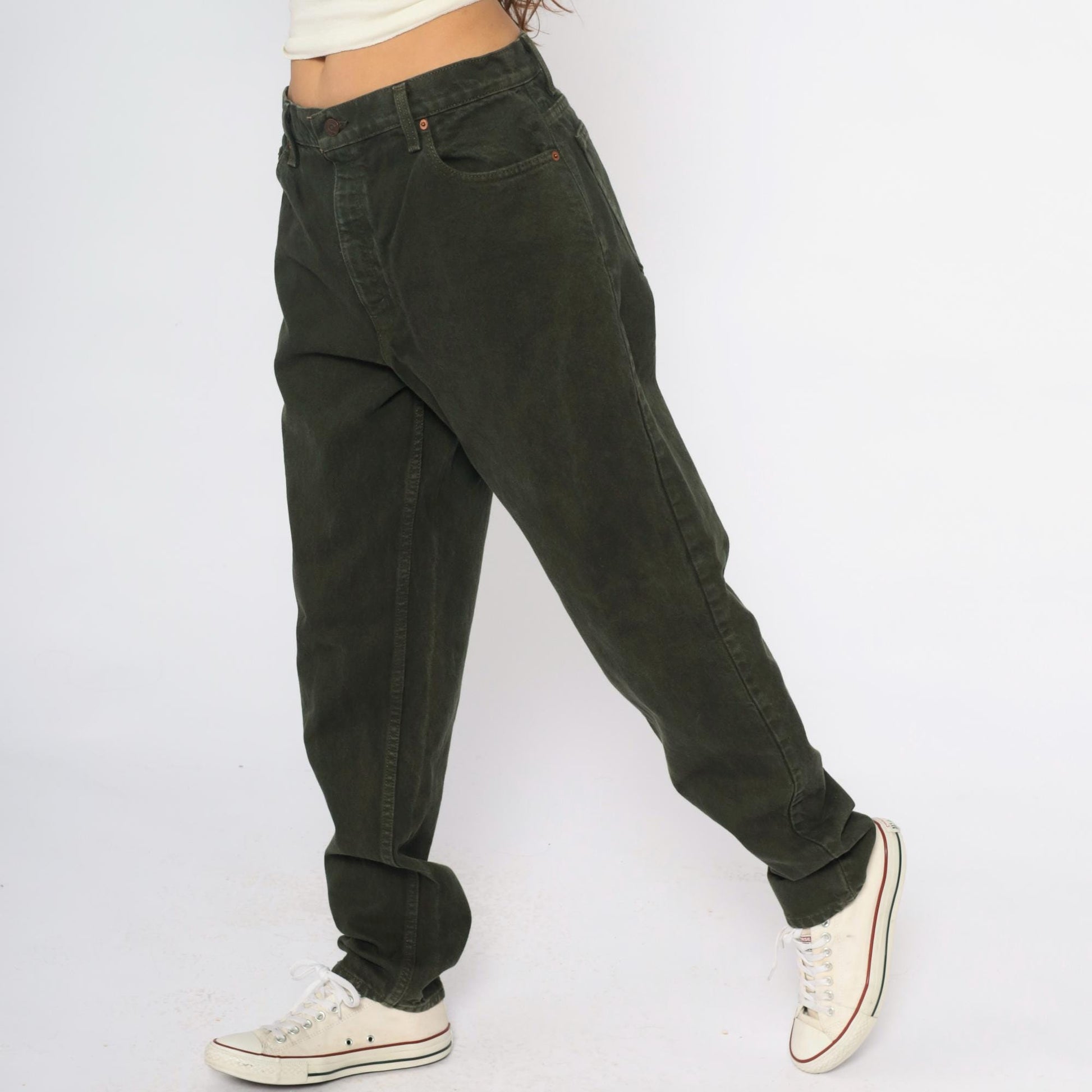 90s Levi's 551 Olive Green High Waist Straight Leg Jeans Large L