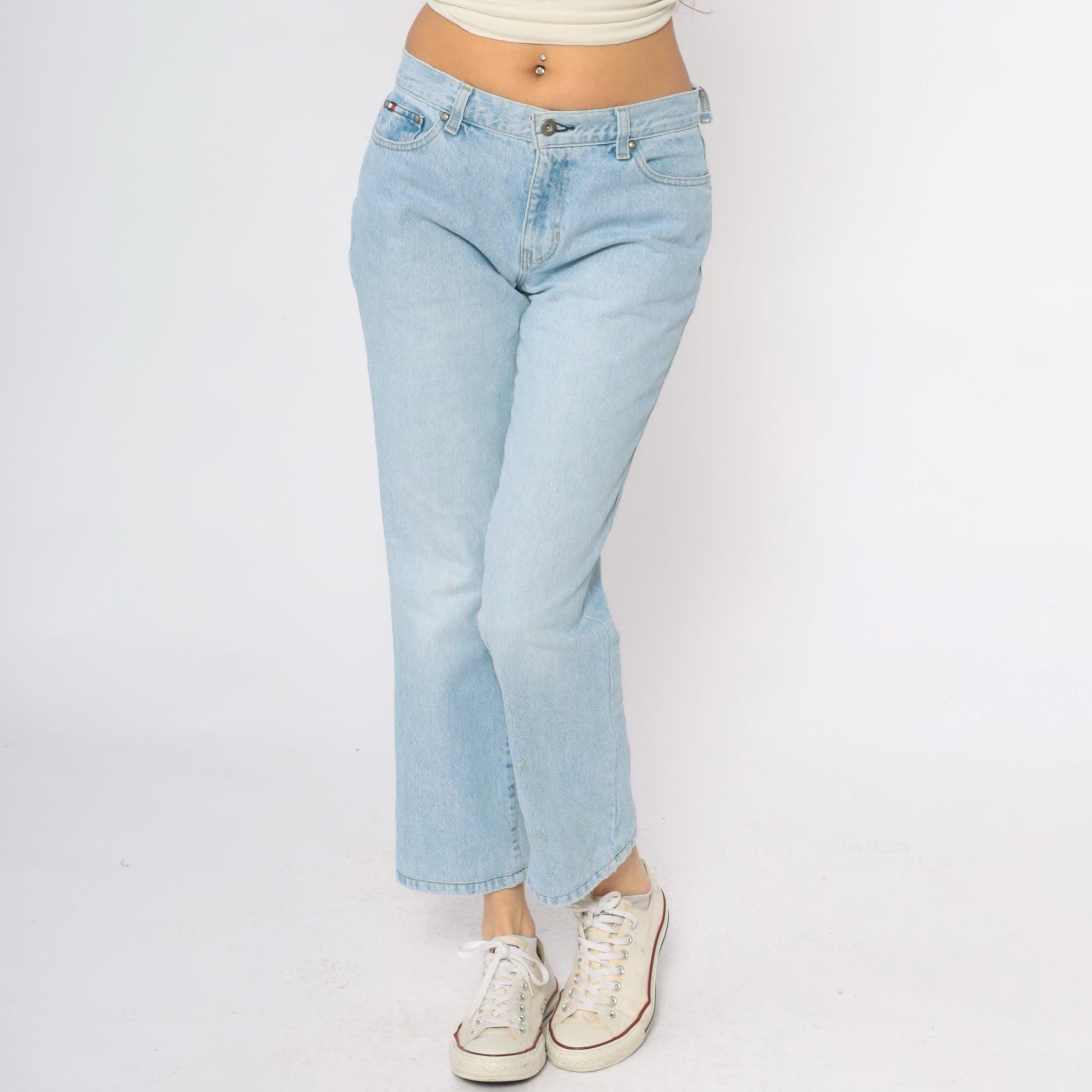Tommy Hilfiger Y2K Light Wash Denim Cropped Ankle Jeans Small S