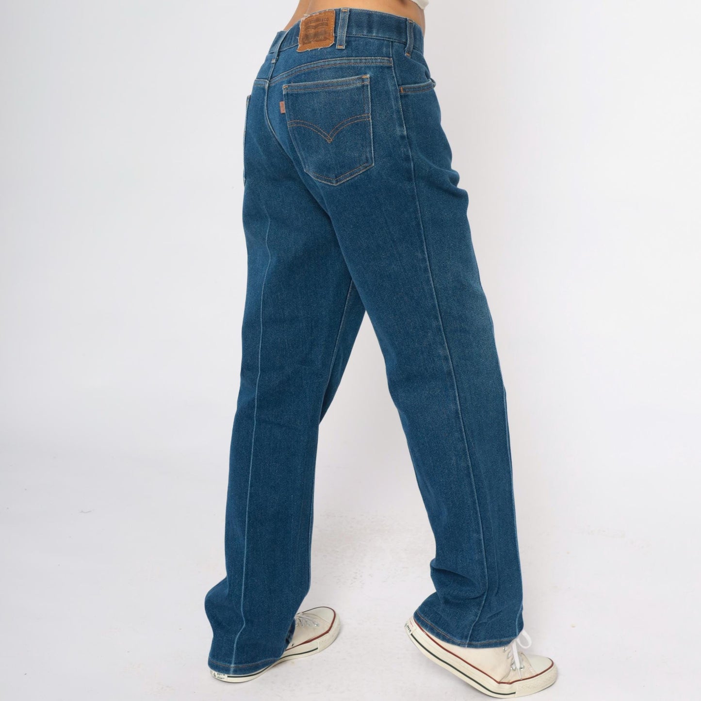80s Levi's High Waist Straight Leg Jeans Medium Blue Denim 36x32
