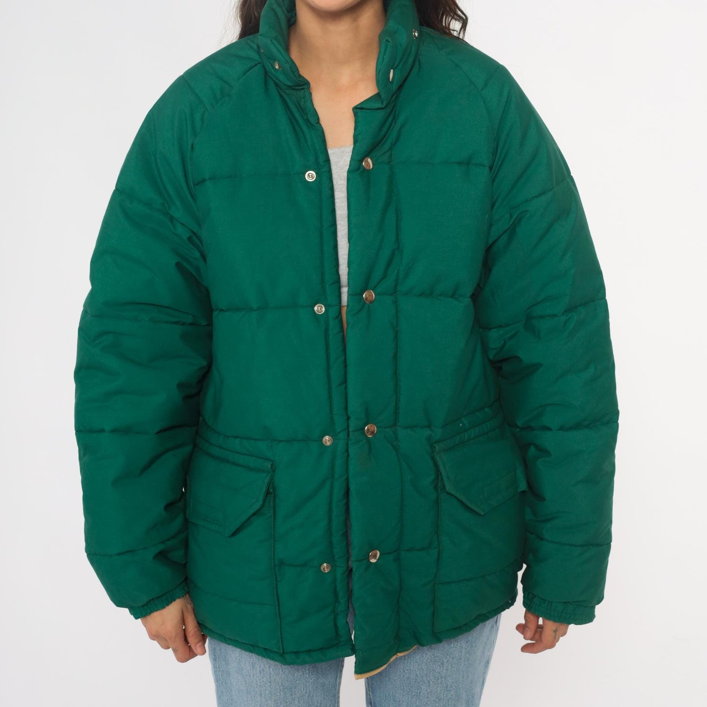 70s Columbia Sportswear Green Quilted Puffer Jacket Unisex Medium