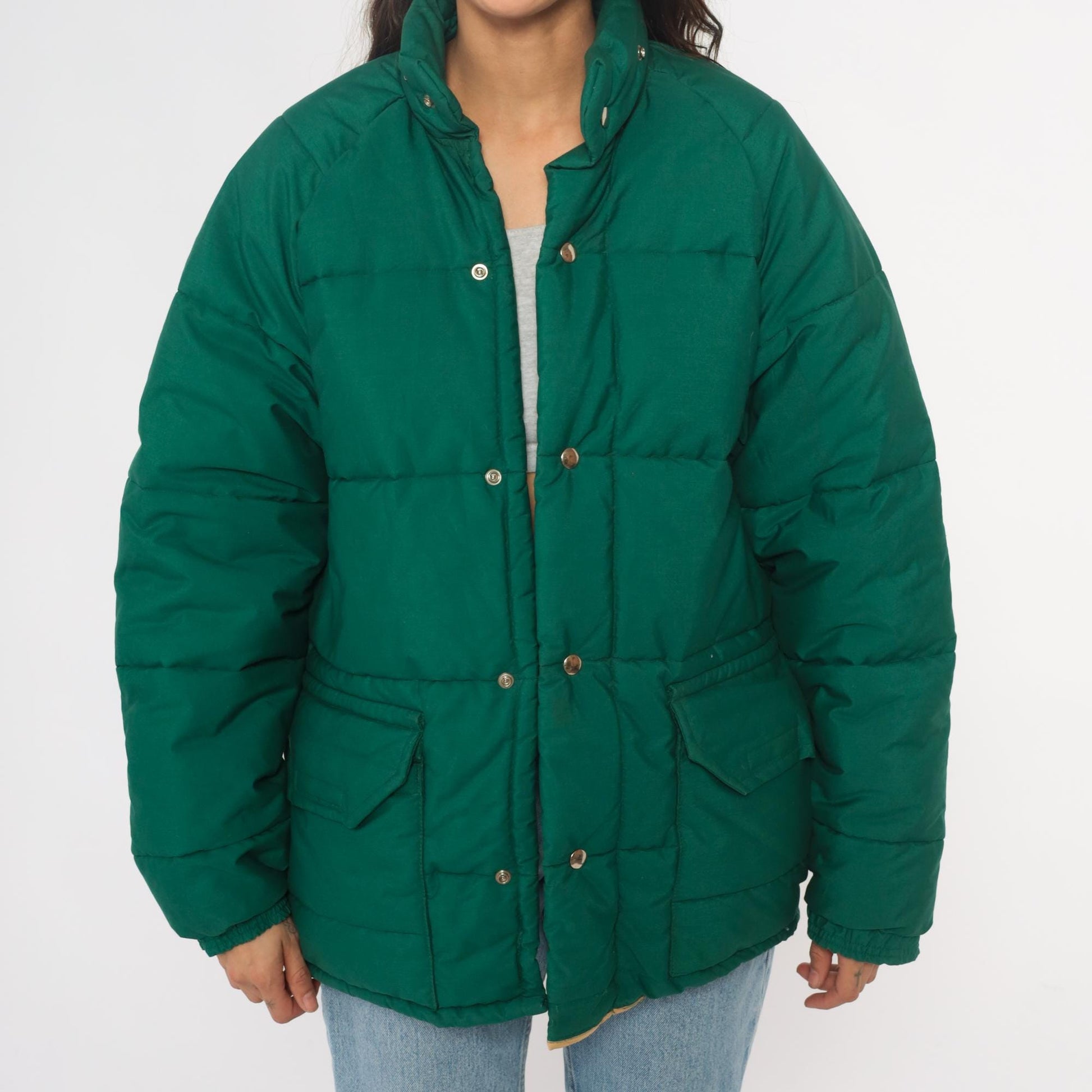 70s Columbia Sportswear Green Quilted Puffer Jacket Unisex Medium