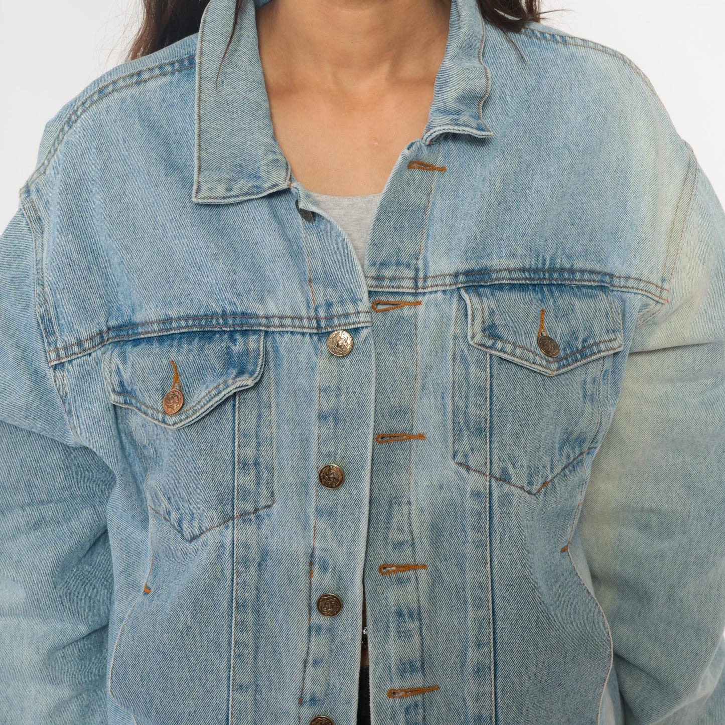 90s Kento's Hawaii Honolulu Light Wash Denim Jacket Embroidered Medium M