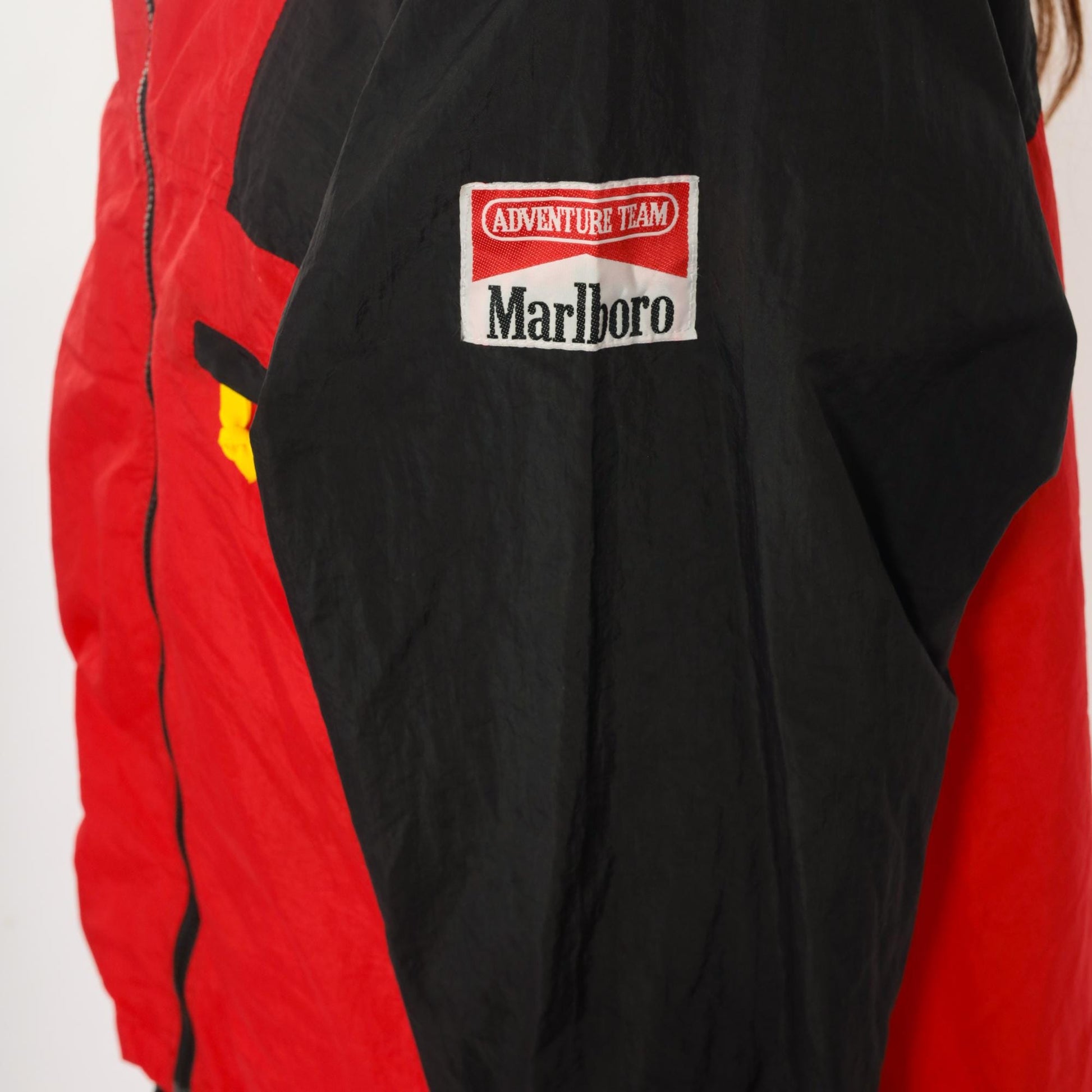 90s Marlboro Adventure Team Tracksuit Red Black Yellow Nylon Jacket Pants Extra Large XXL