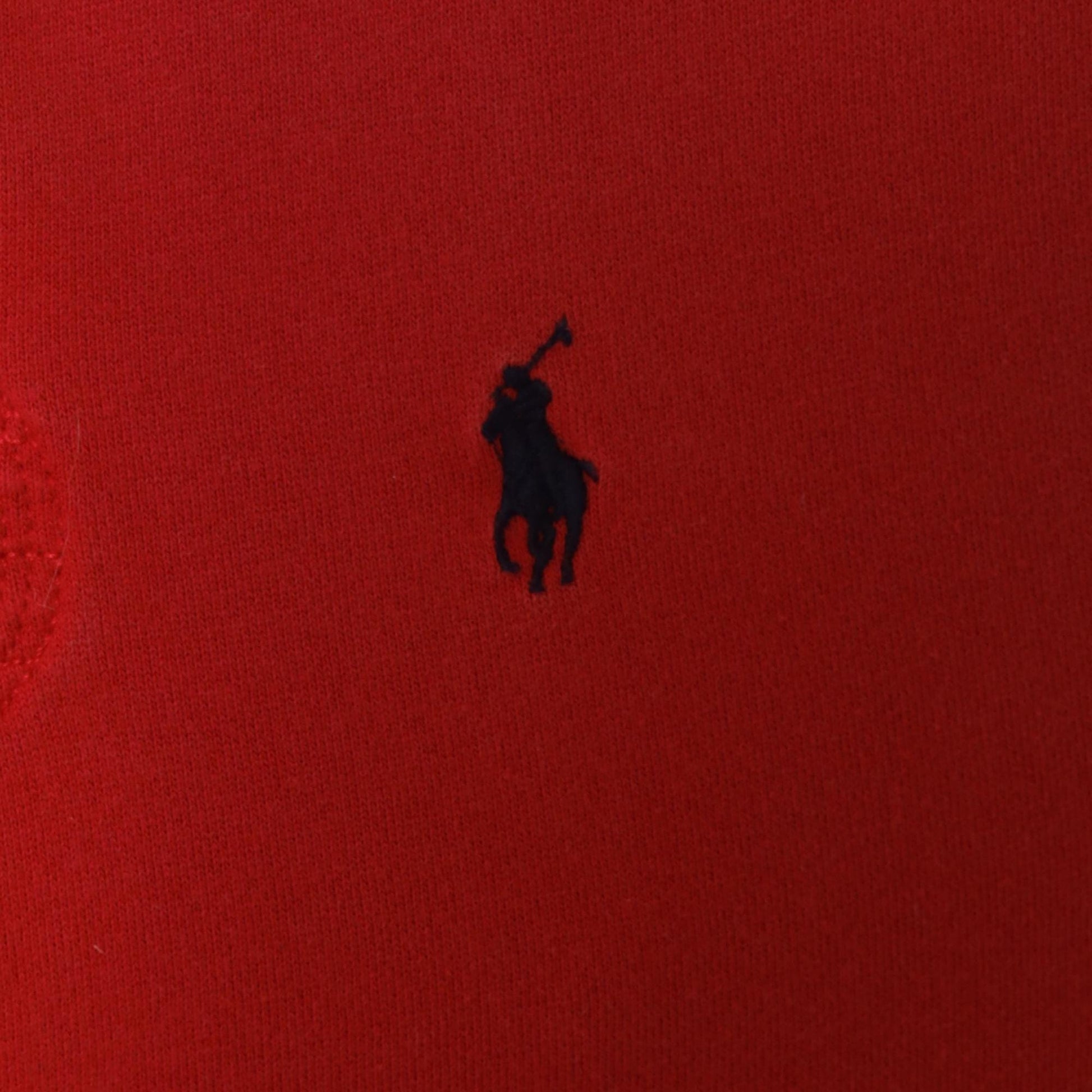 90s Polo Ralph Lauren Red Rugby Shirt White Collar Cotton Medium M