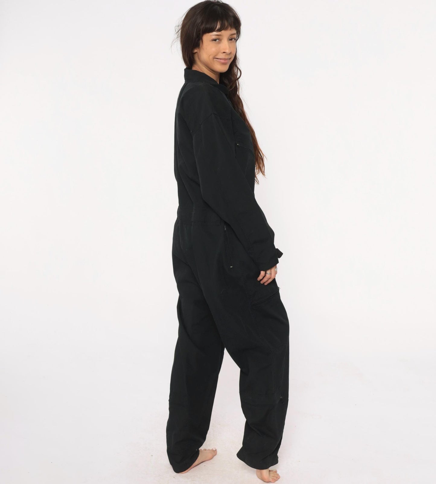 Y2K Black Roth Co Coveralls Zip Front Utilitarian Jumpsuit Medium M