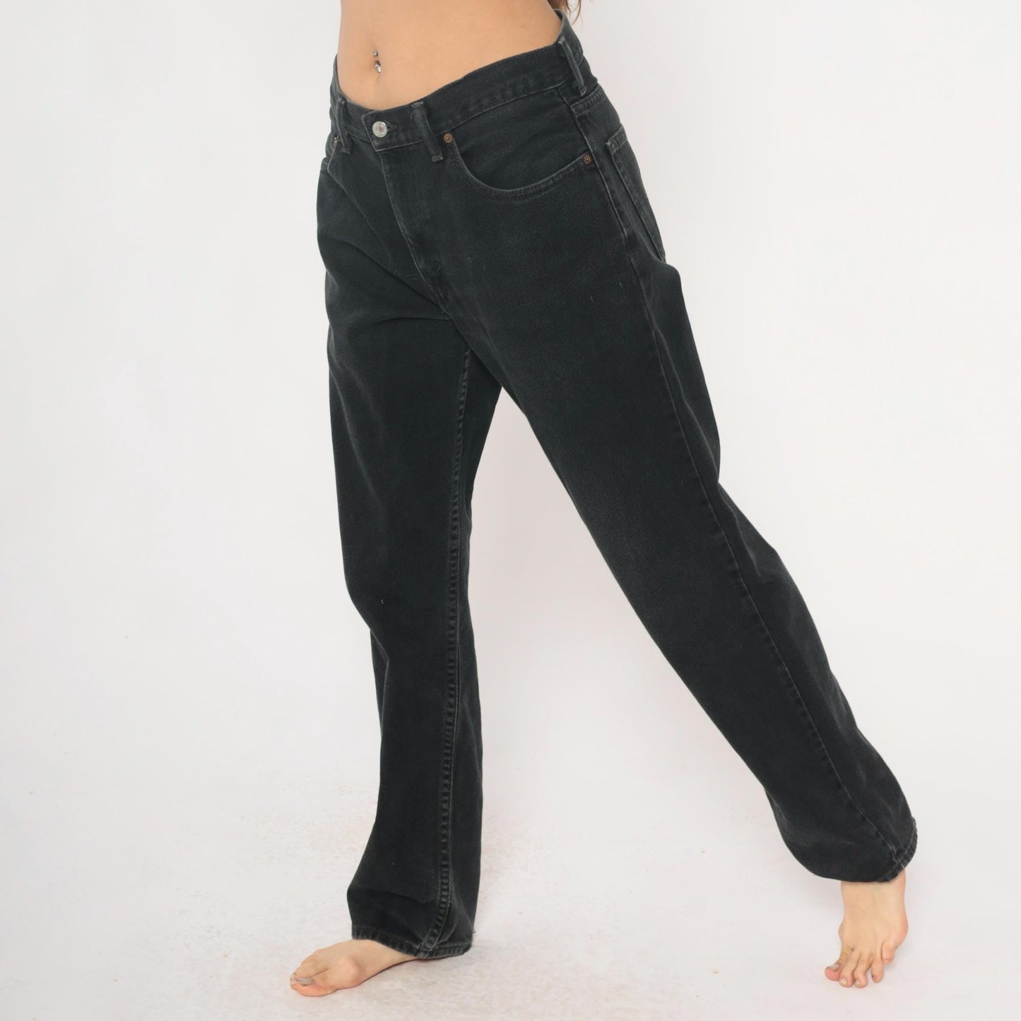 Levi's 550 Black Denim Jeans Y2K Relaxed Fit High Rise 33x34