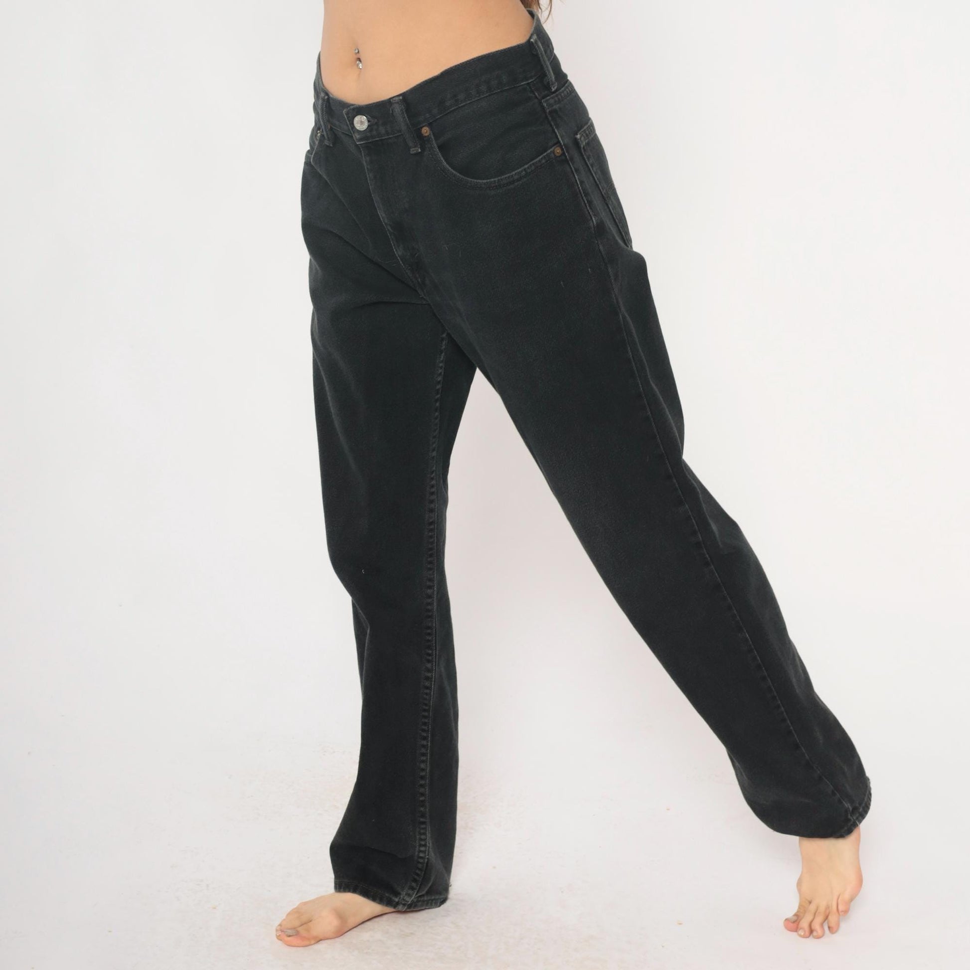 Levi's 550 Black Denim Jeans Y2K Relaxed Fit High Rise 33x34
