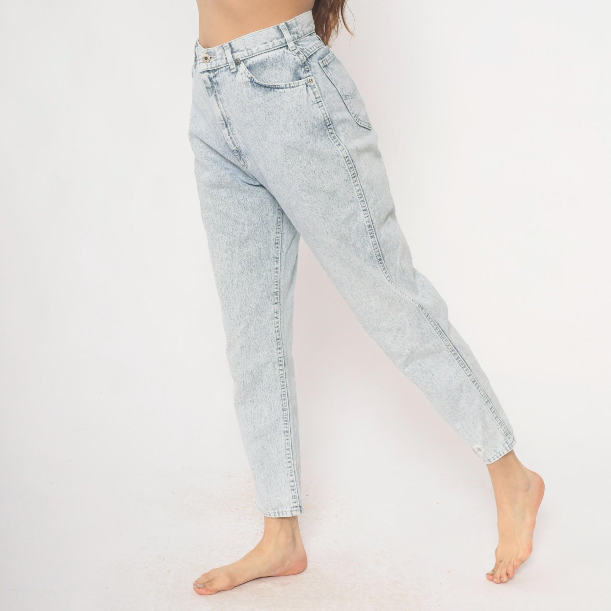 90s Lee Light Wash High Waisted Straight Leg Mom Jeans Small