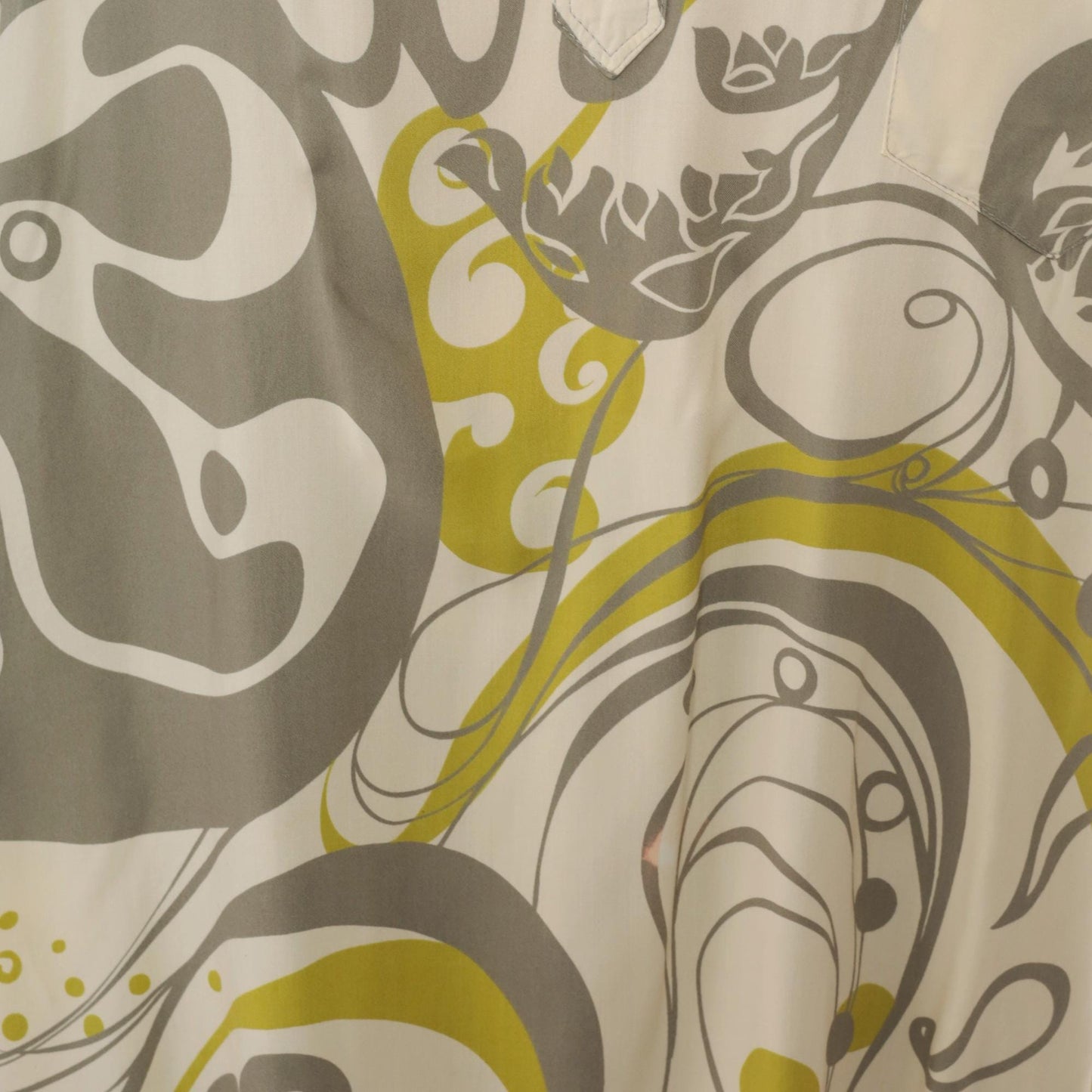 Y2K Manuhealii Psychedelic Swirl Shirt Cream Grey Chartreuse Extra Large XL