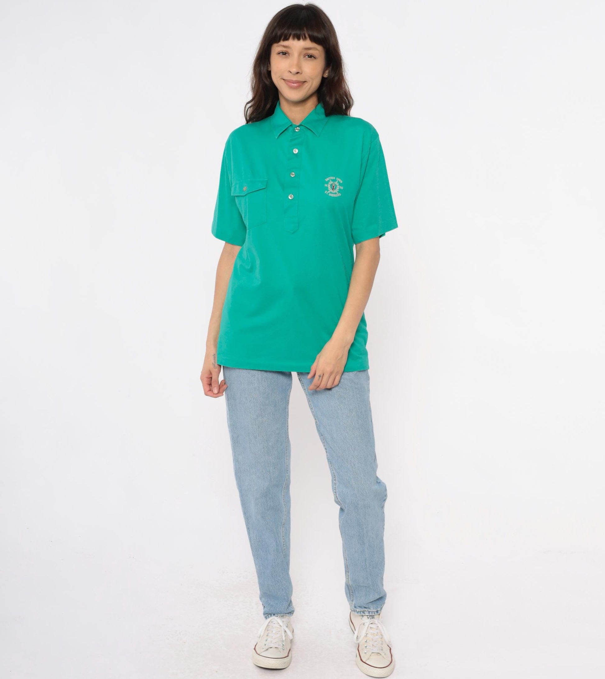 90s Sporting Choice British Open St. Andrews Golf Polo Teal Medium M
