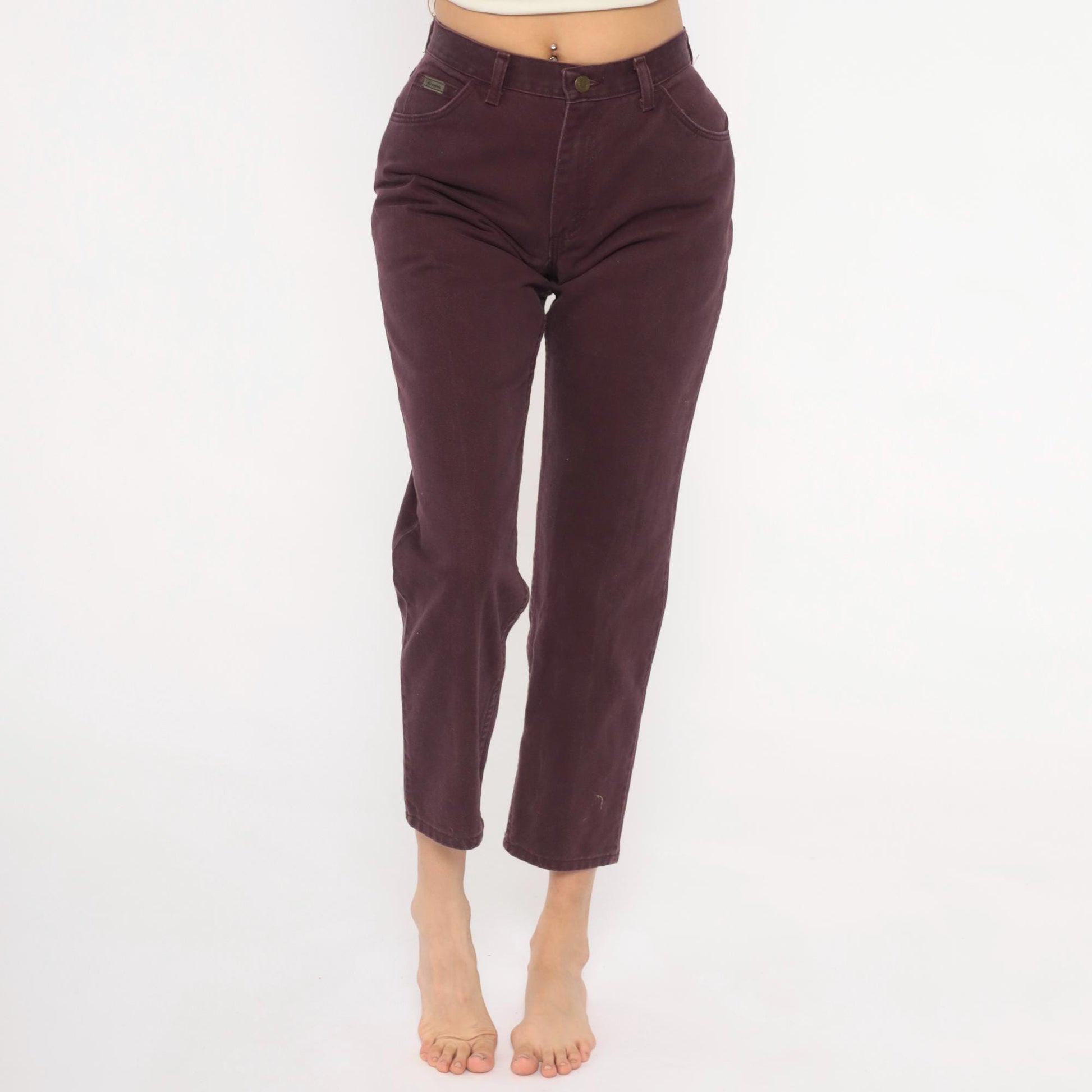 90s Wrangler High Waisted Jeans Plum Wine Purple Straight Leg Small S