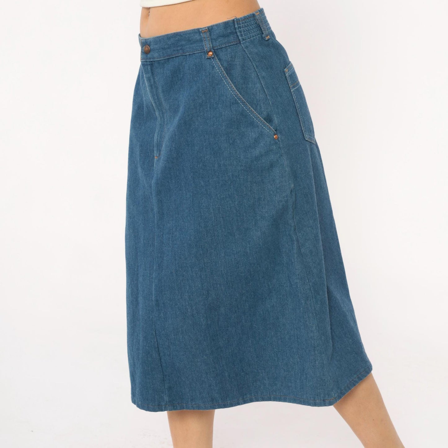 Levi's Medium Blue Denim Skirt High Waisted A-Line Medium M