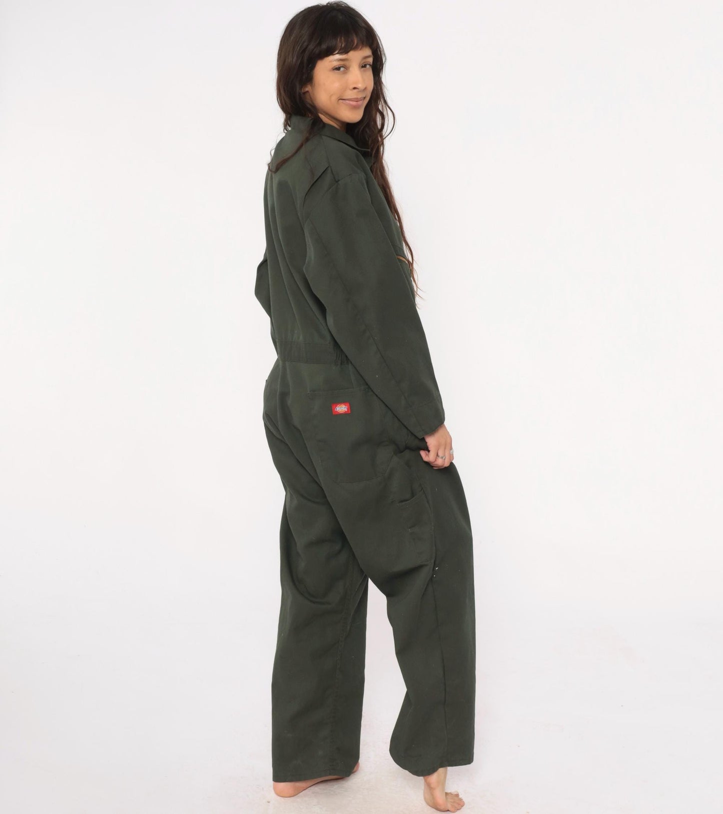 Dickies Forest Green Coveralls Zip Pocket Utility Jumpsuit Extra Large XL