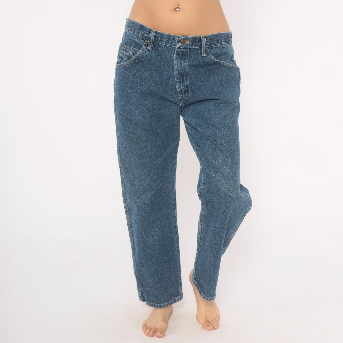 Wrangler Straight Leg Jeans 2000s Medium Wash Denim Relaxed Fit Men's 34 x 29
