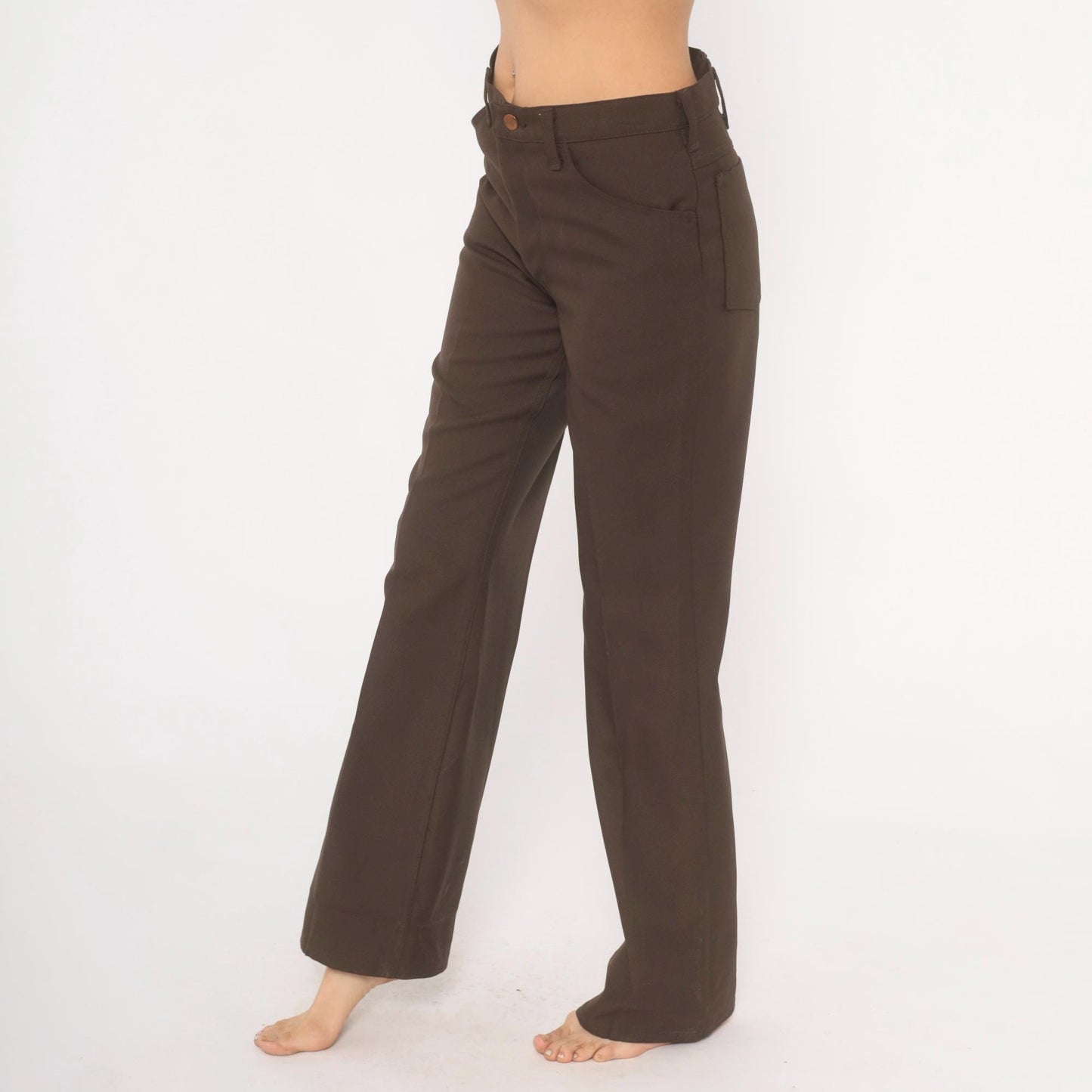 70s Wrangler Brown Straight Leg Trousers High Waist Western Five Pocket 32x32