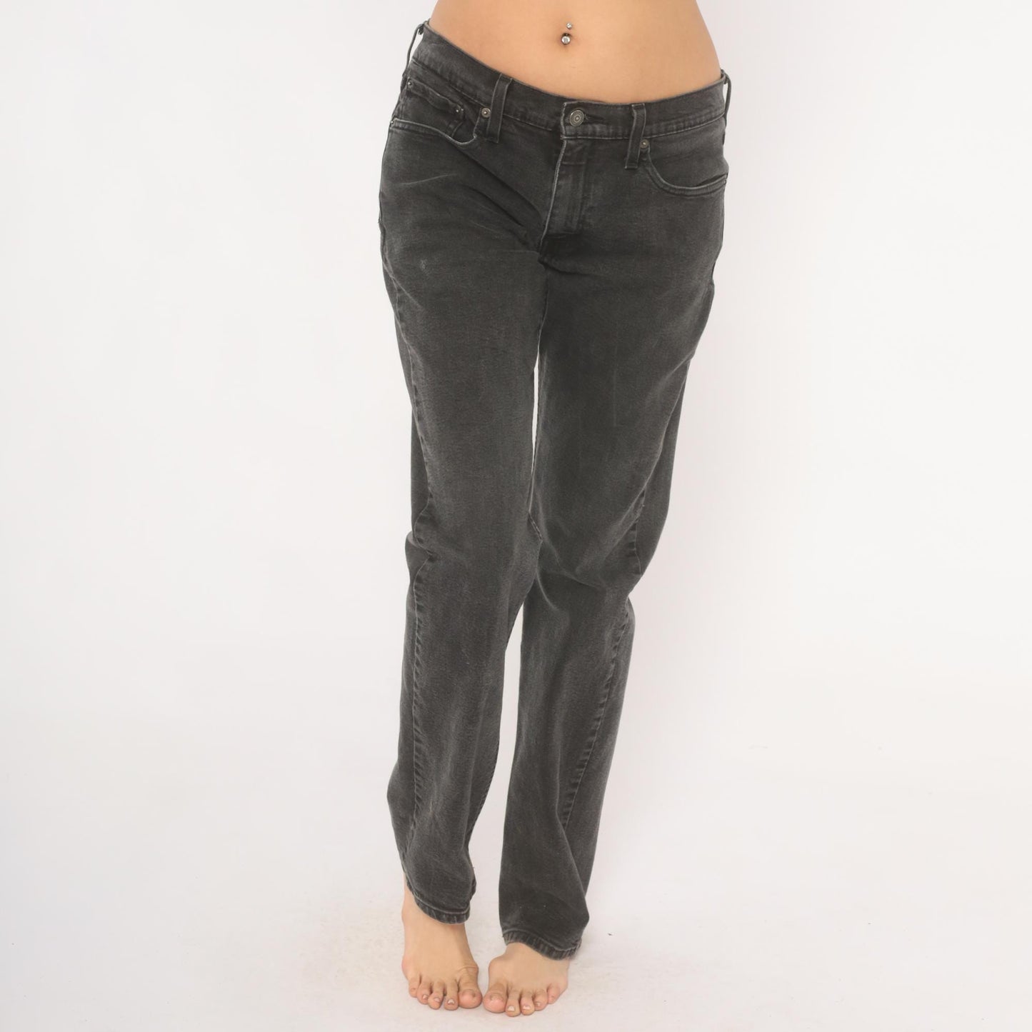 Levi's 514 Straight Leg Jeans Faded Black Charcoal Wash Denim W32 L34