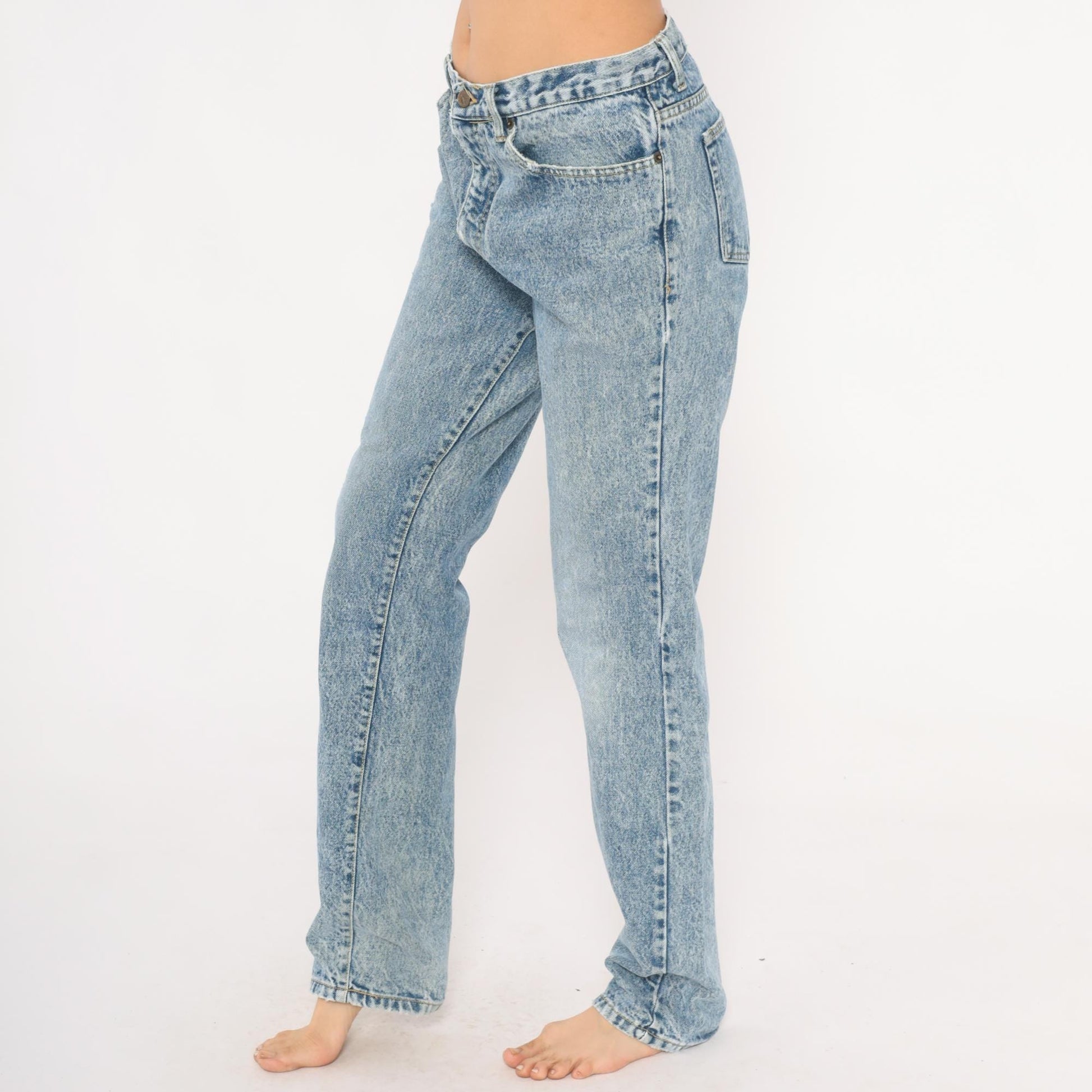 90s Georges Marciano Guess Acid Wash High Waisted Mom Jeans Blue 34