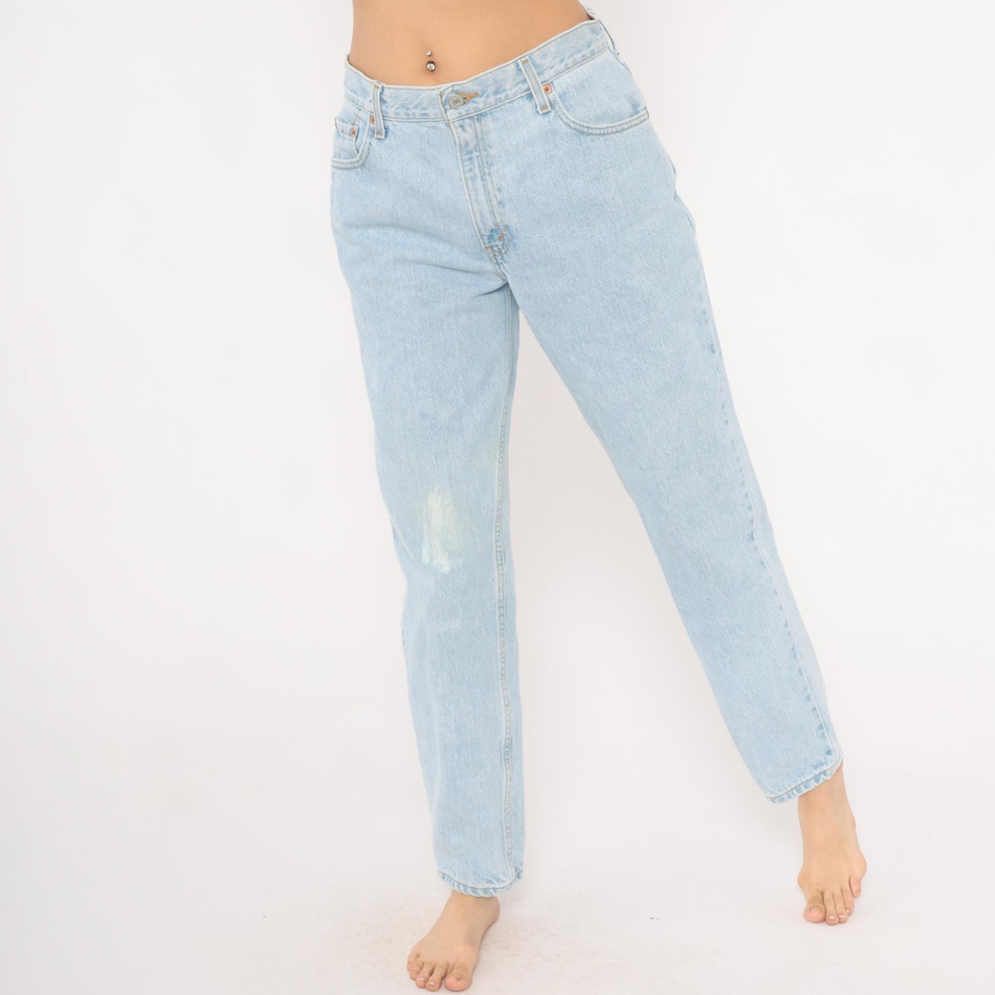 Levi's 550 Mom Jeans Light Wash High Waisted Tapered Leg 90s Cotton 31