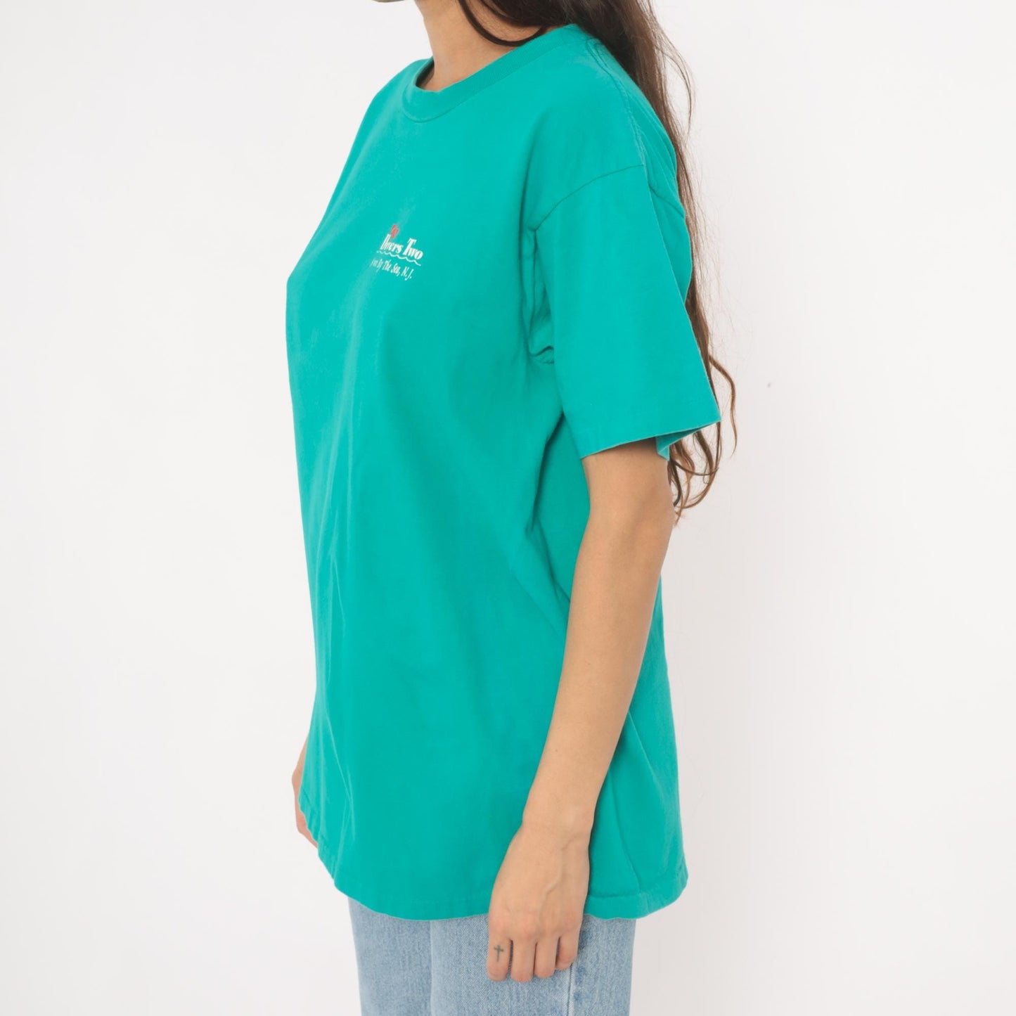 90s Divers Two Scuba Graphic T-Shirt Teal New Jersey Cotton Extra Large XL