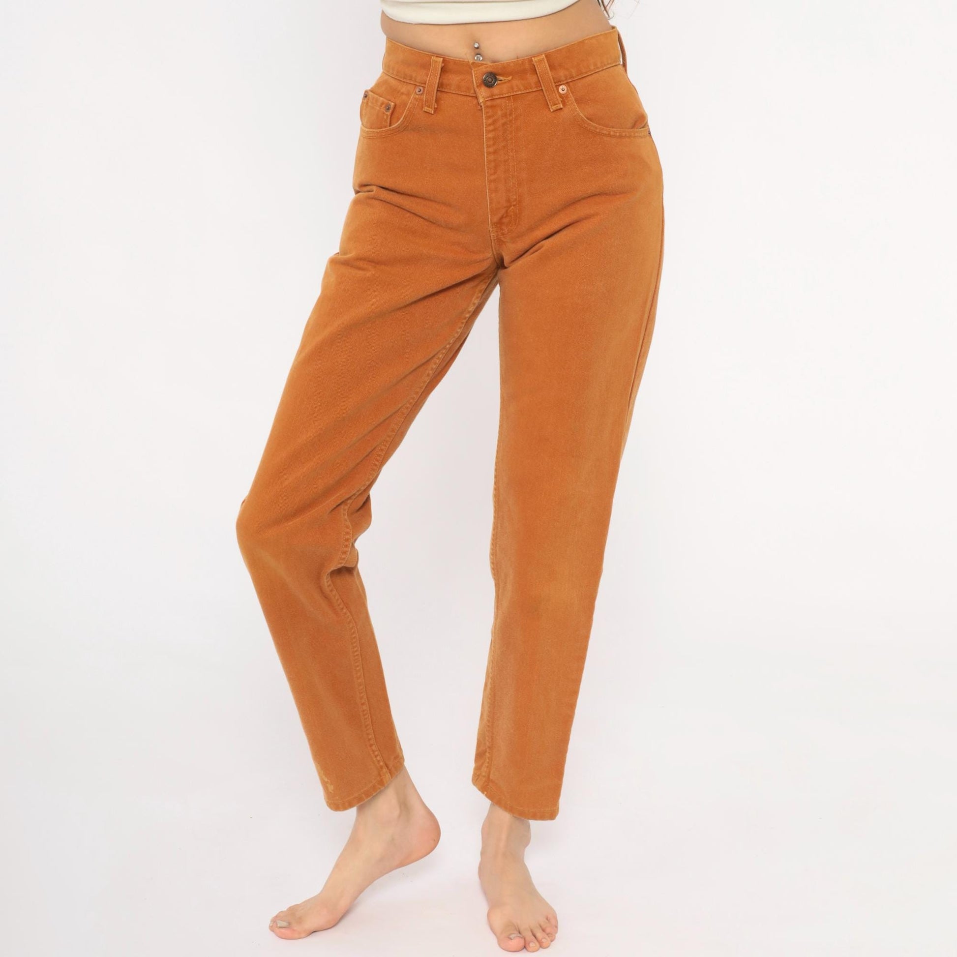 90s Levi's High Waisted Mom Jeans Mustard Caramel Straight Leg Small S
