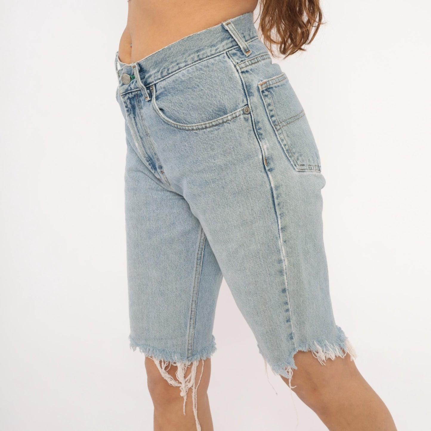 90s Tommy Hilfiger Light Wash Denim Bermuda Shorts High Rise Small S