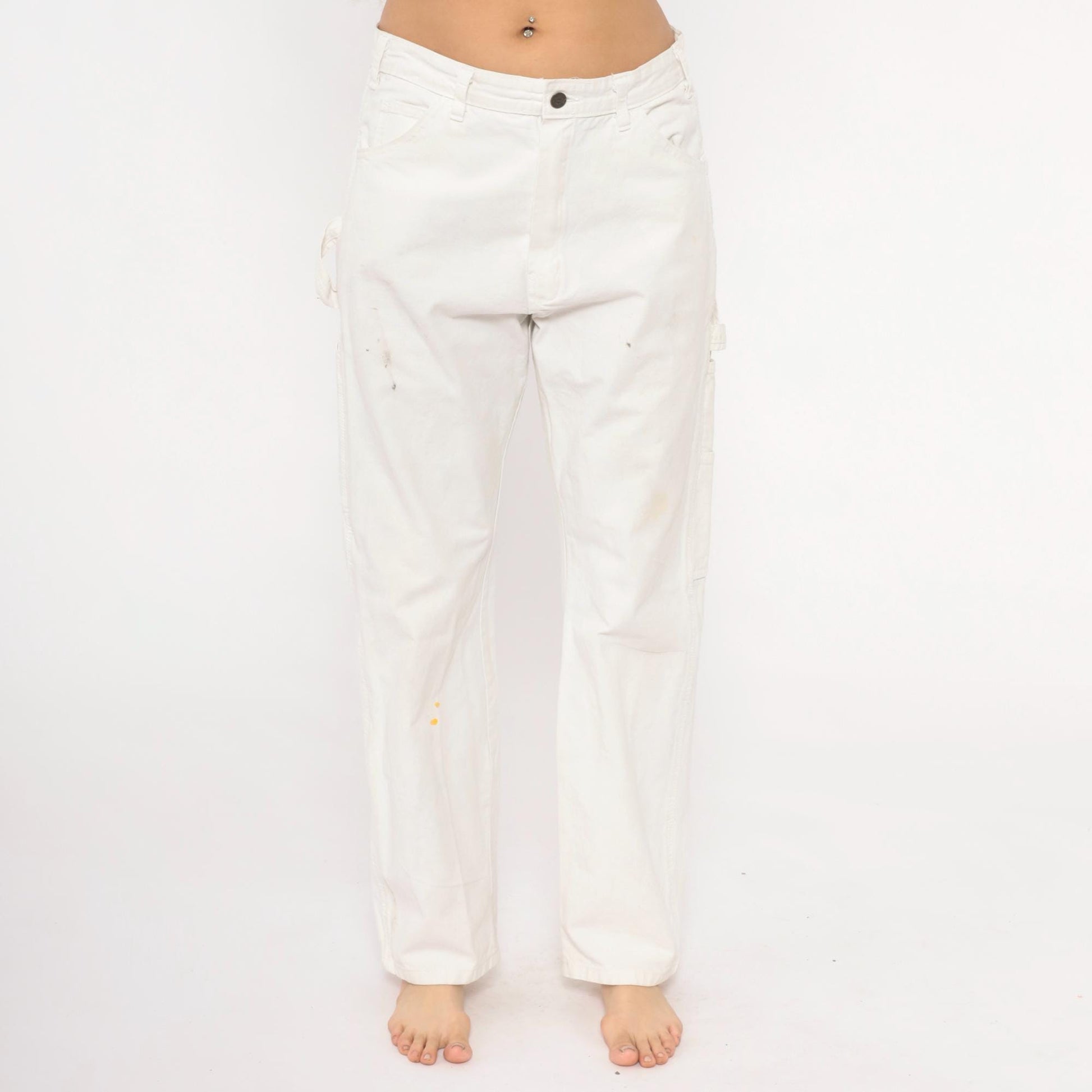 2000s Dickies Carpenter Pants White Sherwin Williams Workwear Straight Leg Medium
