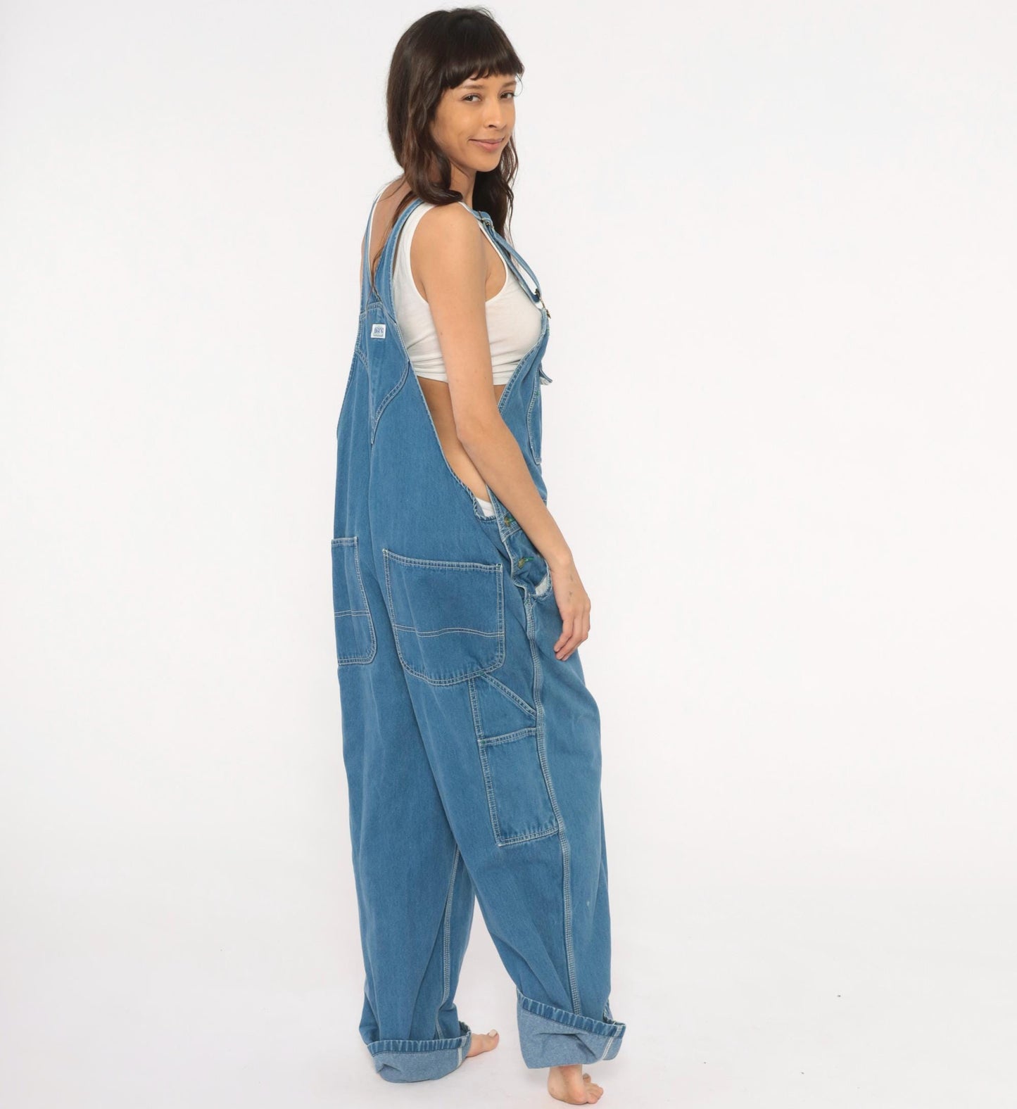 Y2K Liberty Denim Overalls Blue Bib Carpenter Workwear 44 x 30