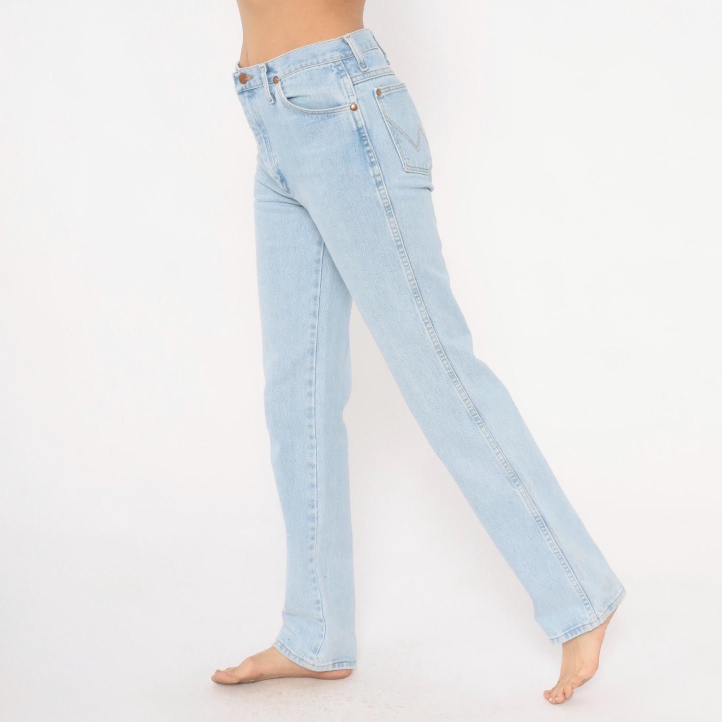 90s Wrangler Light Wash Straight Leg High Rise Jeans 31x34