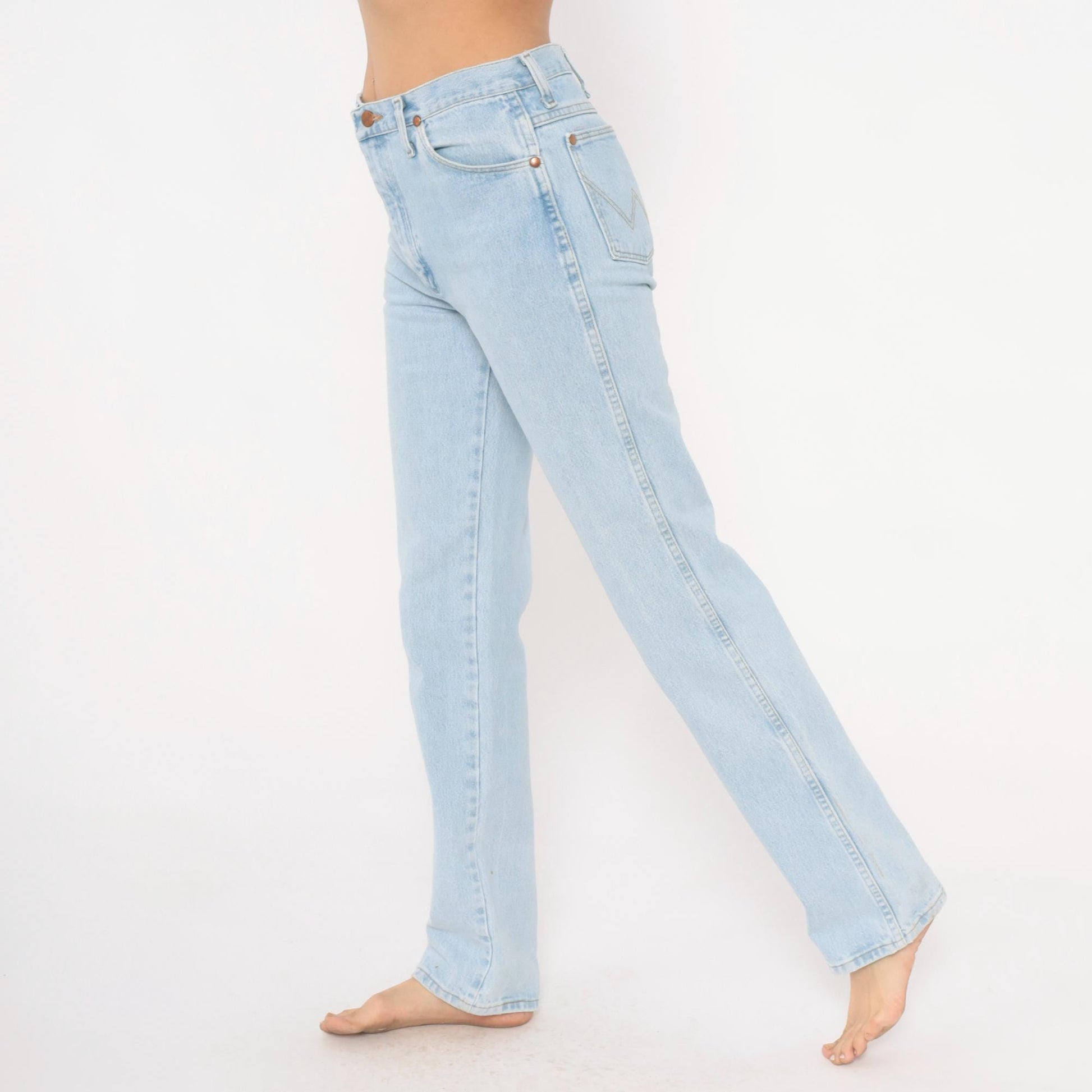 90s Wrangler Light Wash Straight Leg High Rise Jeans 31x34