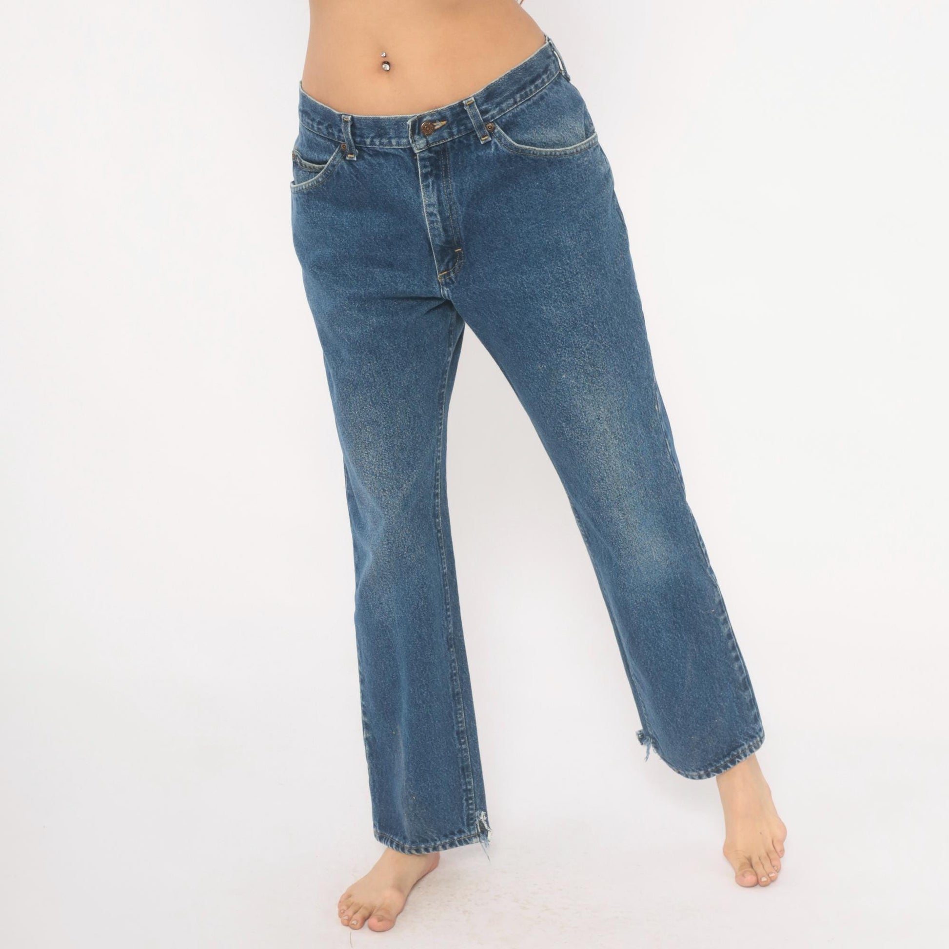 90s Lee Mom Jeans Stonewash Blue Denim Straight Leg Mid Rise Medium 33