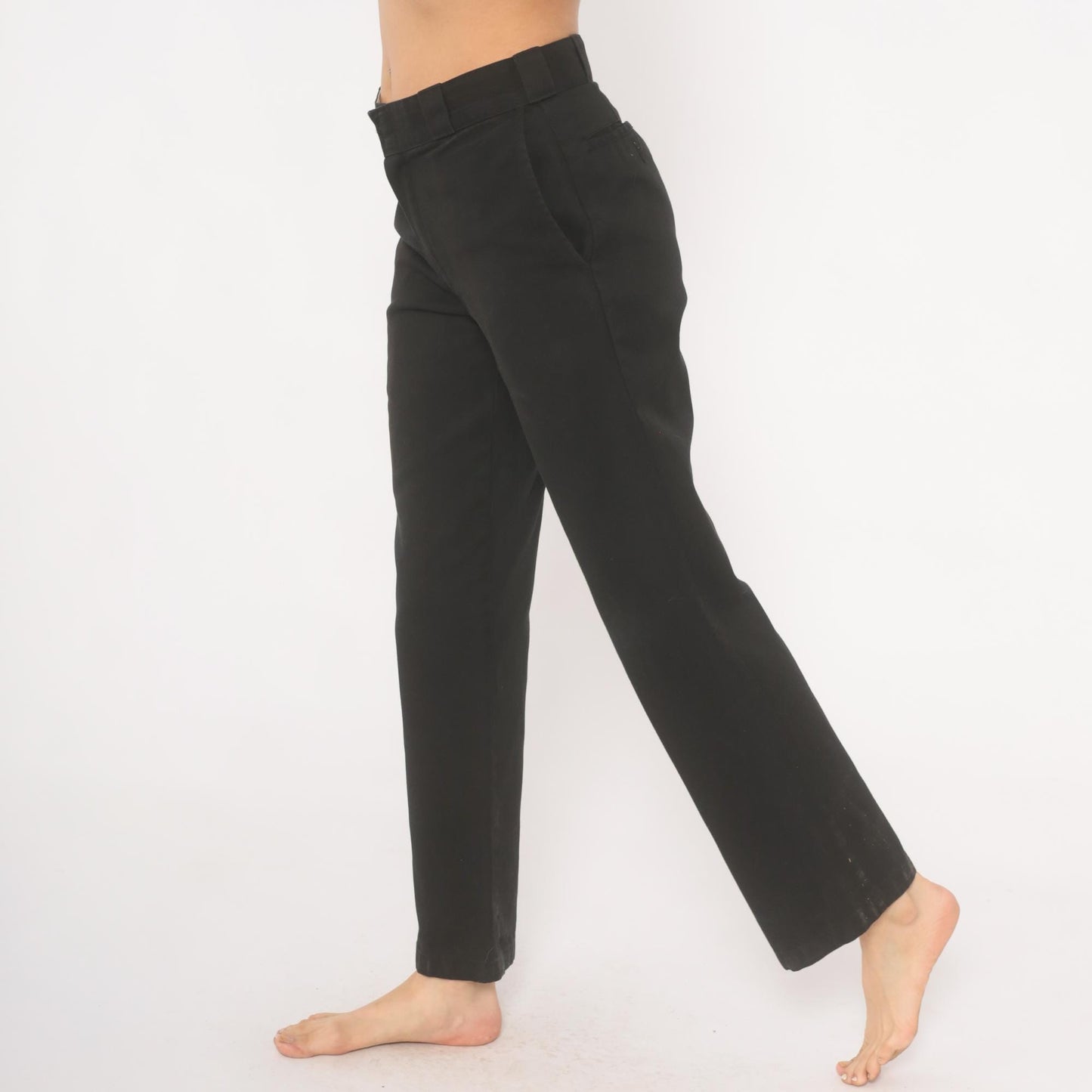 2000s Dickies Black Straight Leg Work Pants Low Rise Cotton Small S