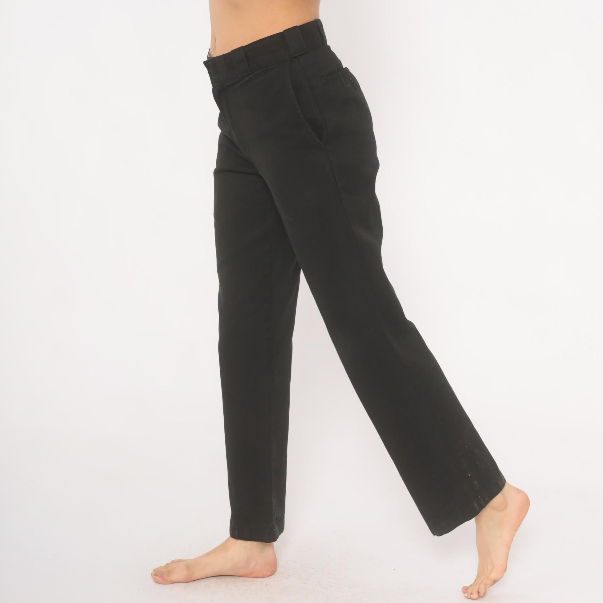 2000s Dickies Black Straight Leg Work Pants Low Rise Cotton Small S