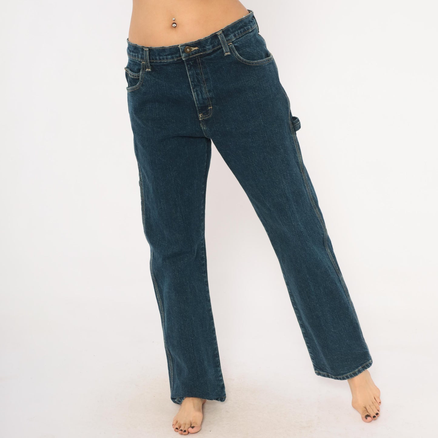 Dickies Carpenter Jeans Dark Wash Straight Leg Utility Denim 32x32 Medium