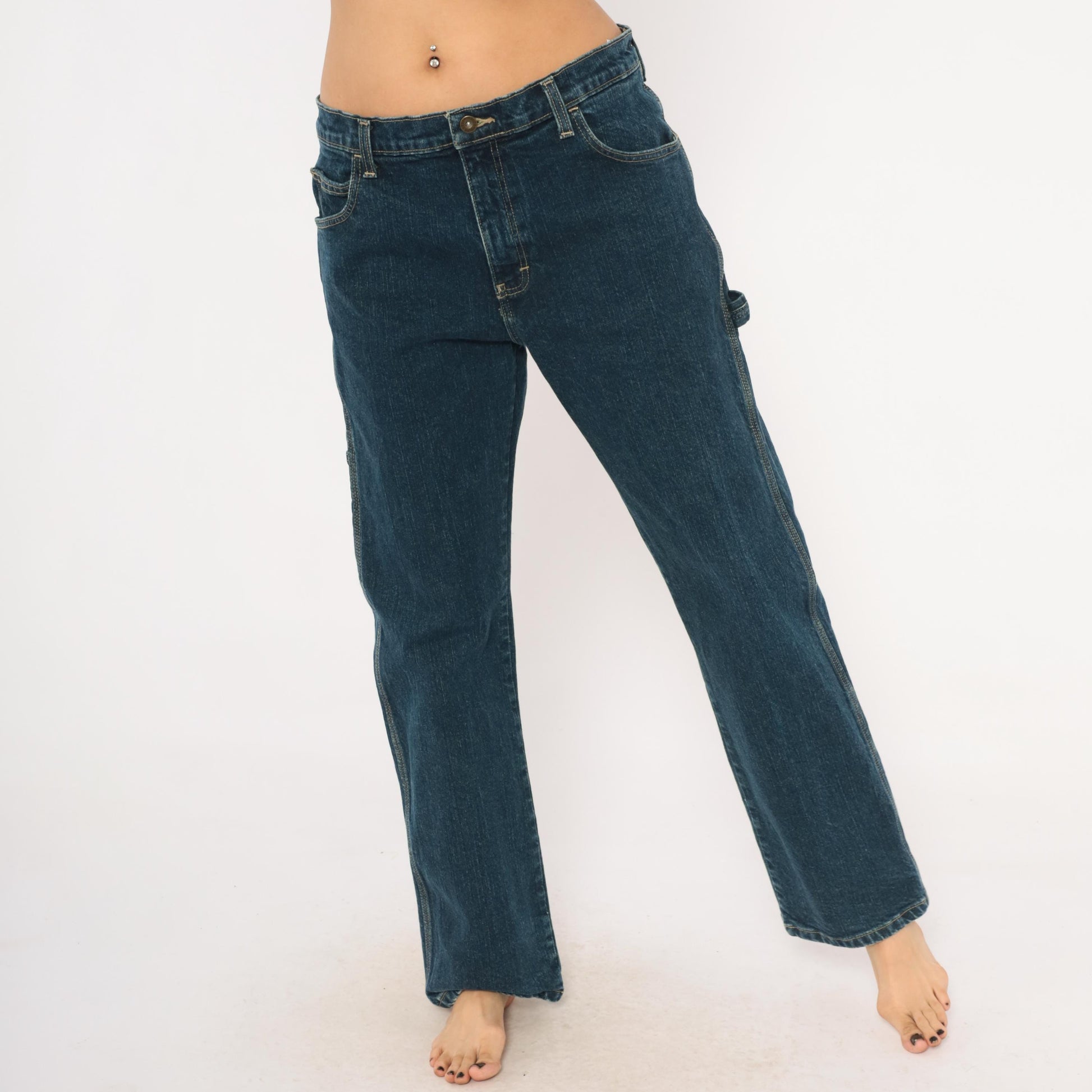 Dickies Carpenter Jeans Dark Wash Straight Leg Utility Denim 32x32 Medium