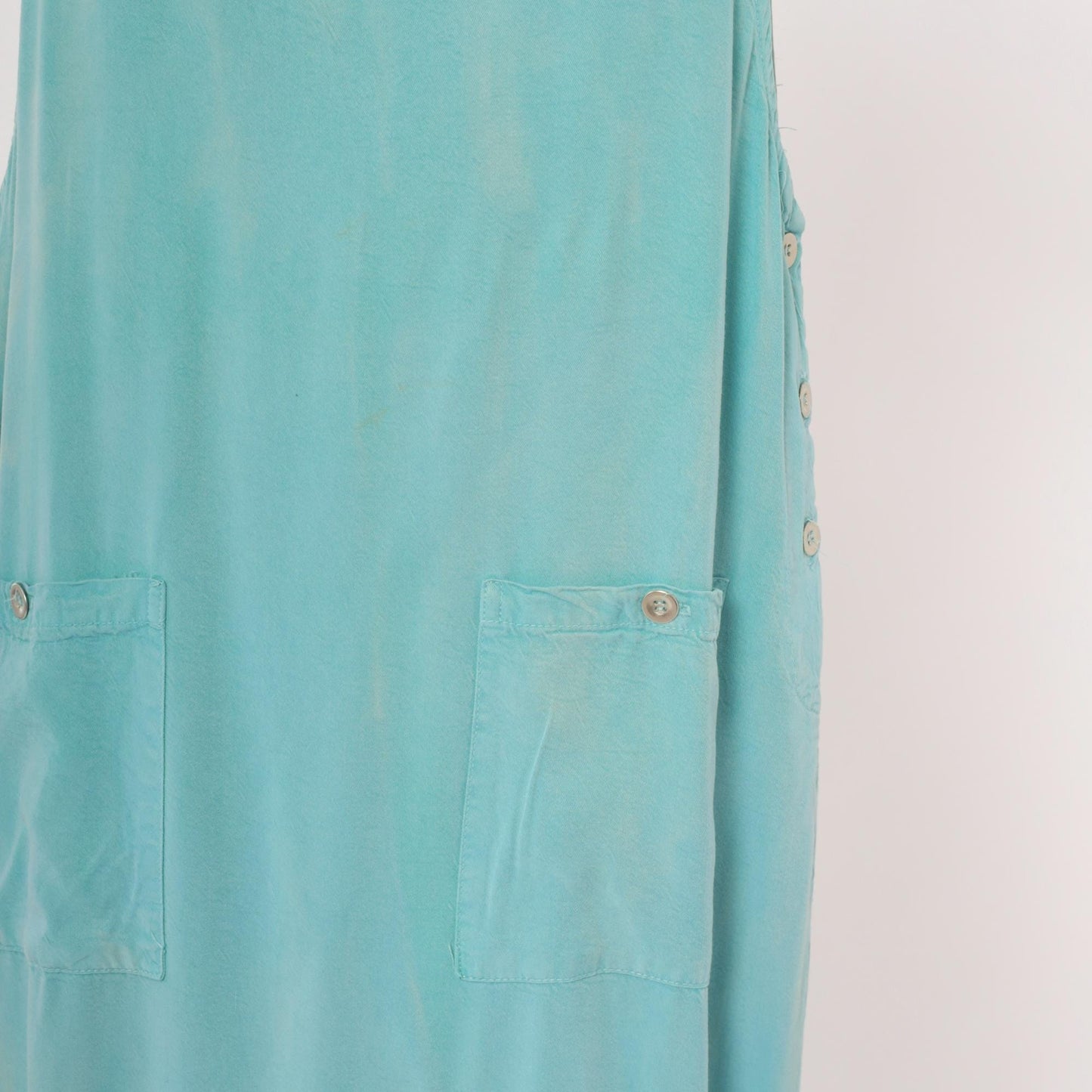 90s Froxx Sky Blue Maxi Overall Dress Sleeveless Pinafore Large L