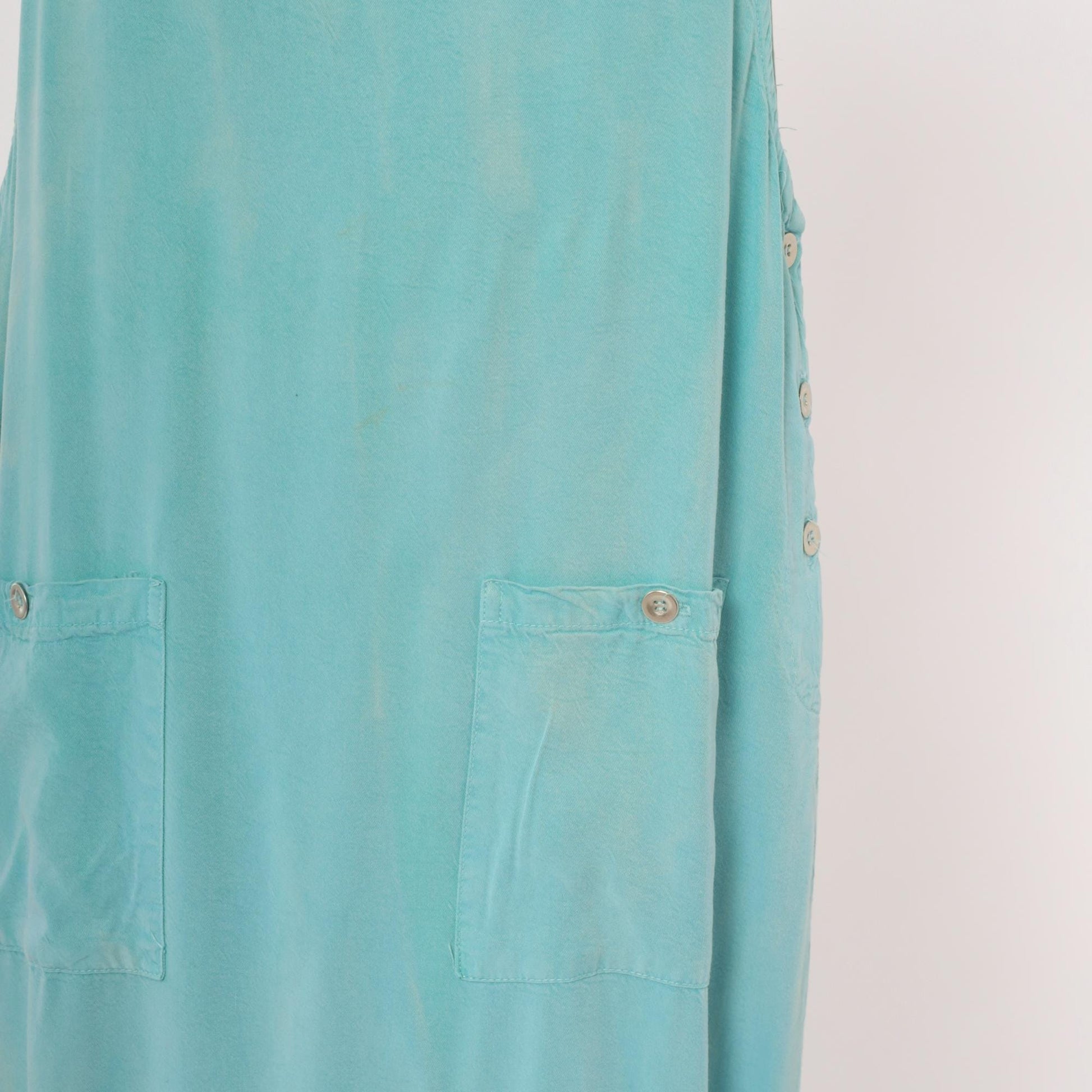 90s Froxx Sky Blue Maxi Overall Dress Sleeveless Pinafore Large L