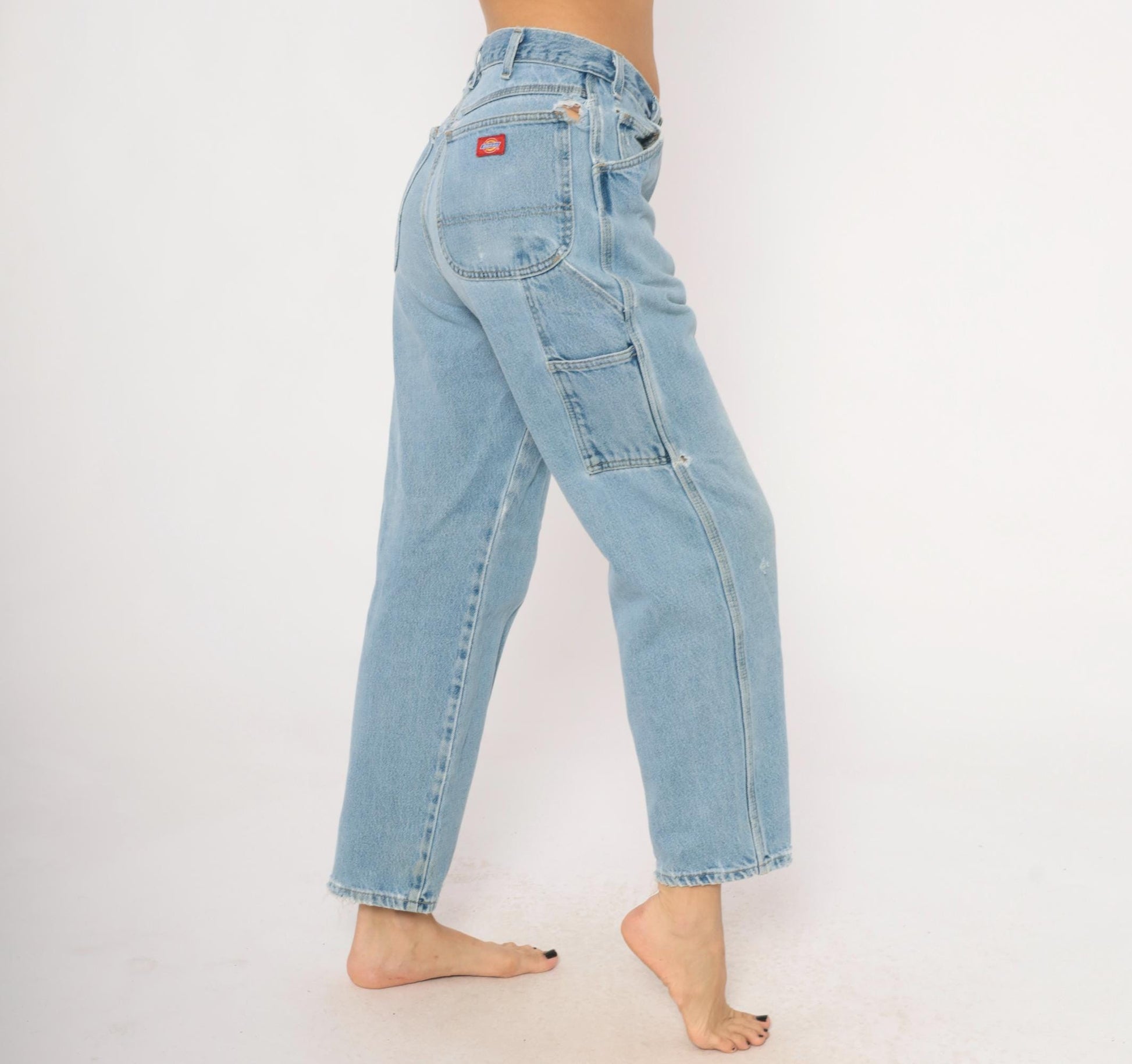 Dickies Carpenter Jeans 2000s Light Wash Straight Leg Distressed Denim Small