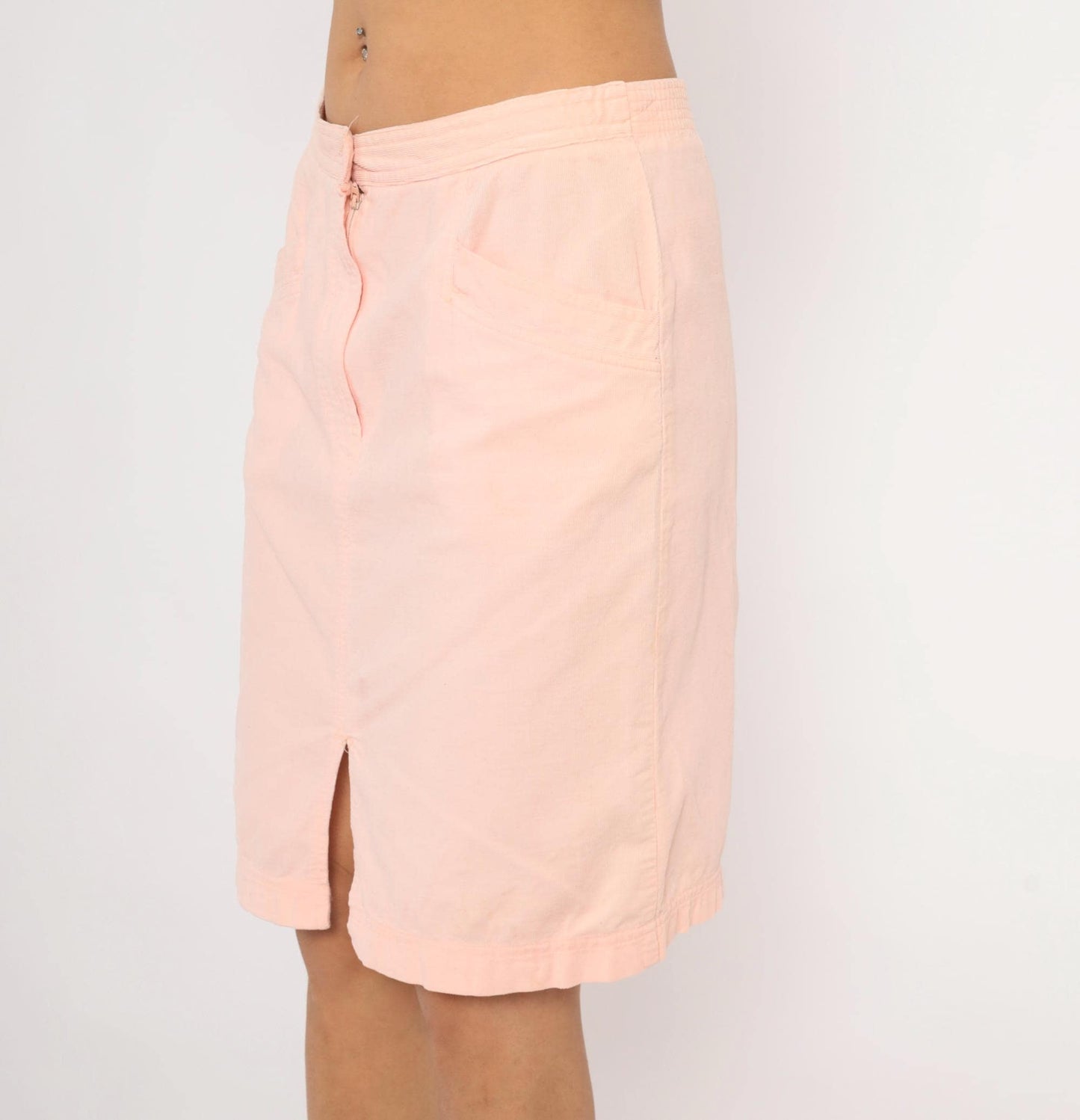 90s Wyndham Sport Blush Pink Pencil Skirt Cotton Knee-Length Small S