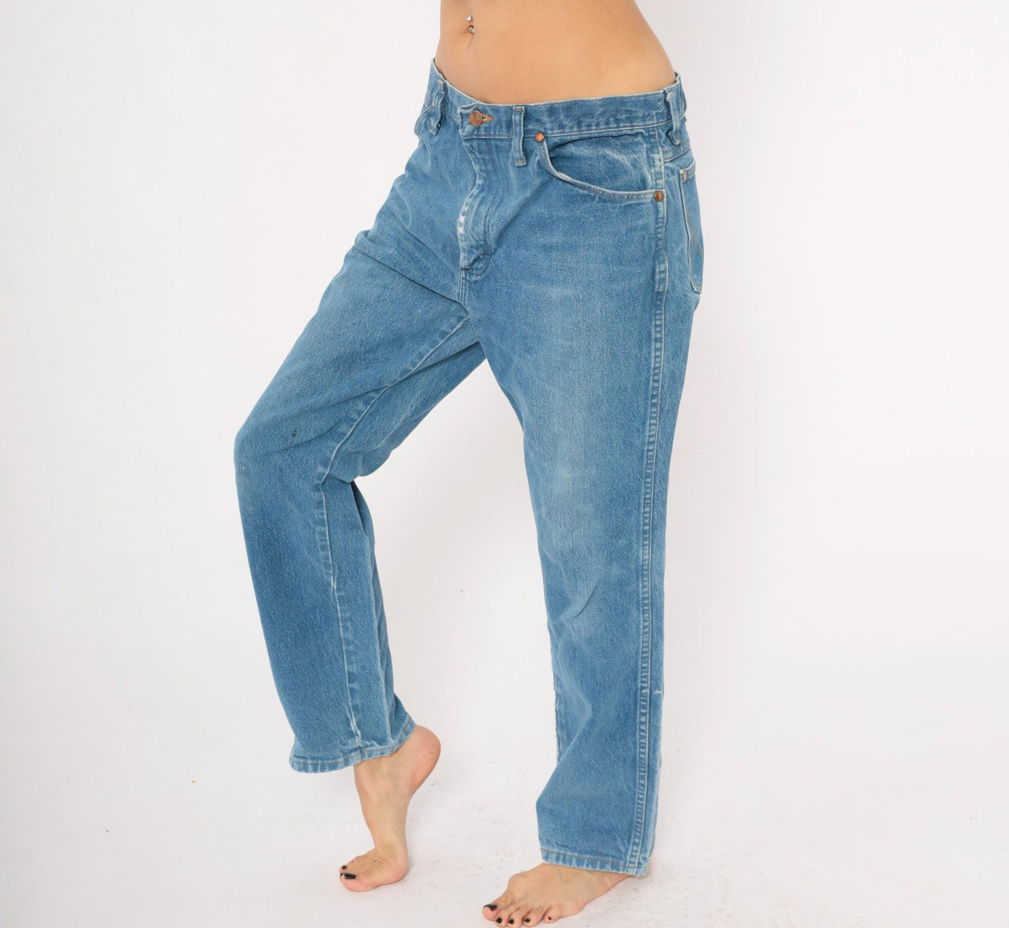 90s Wrangler Cowboy Cut Jeans Light Wash Straight Leg Cotton 35x30