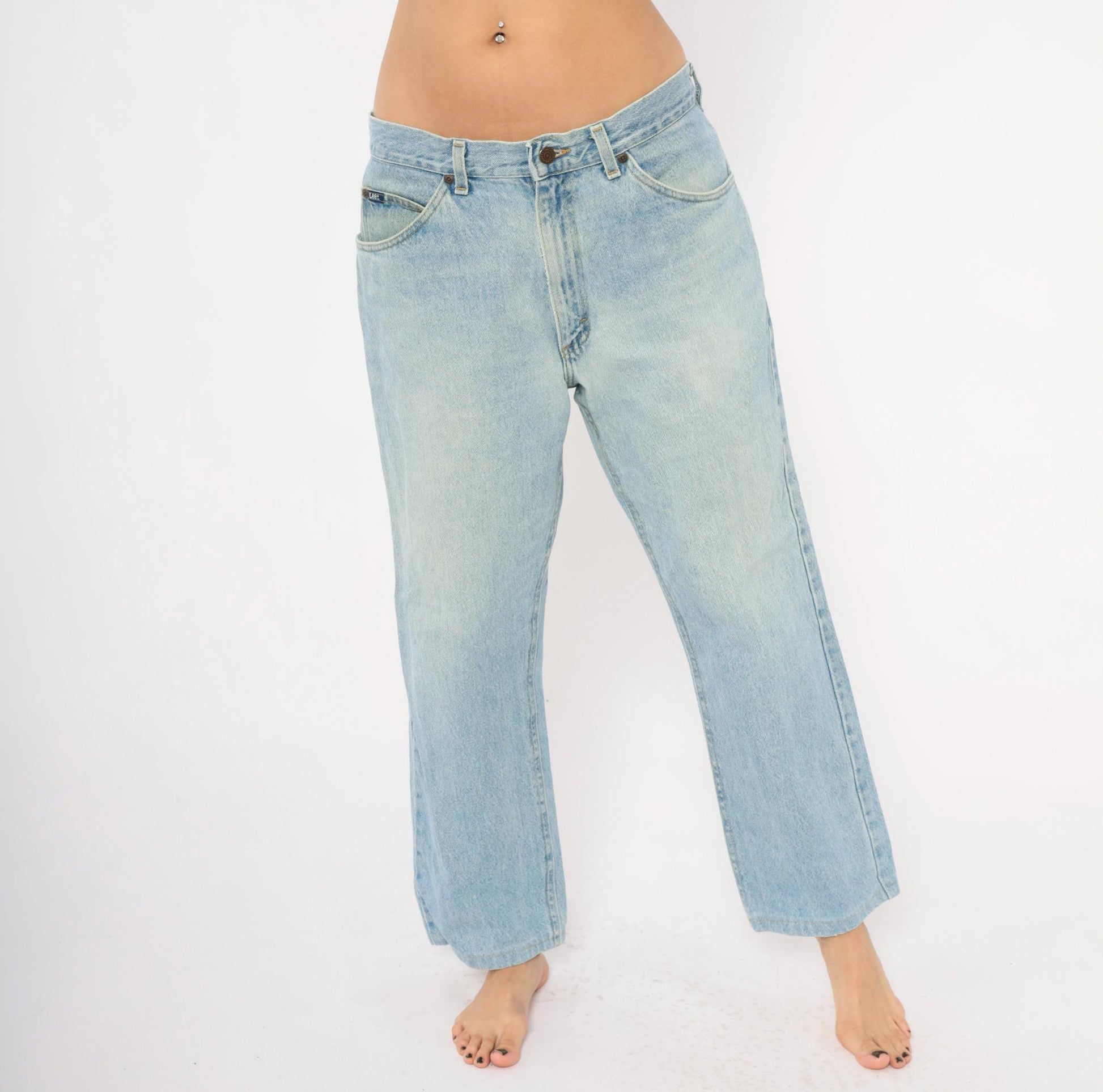 90s Lee Light Wash Straight Leg Jeans Blue Denim 36 x 28 Extra Large XL