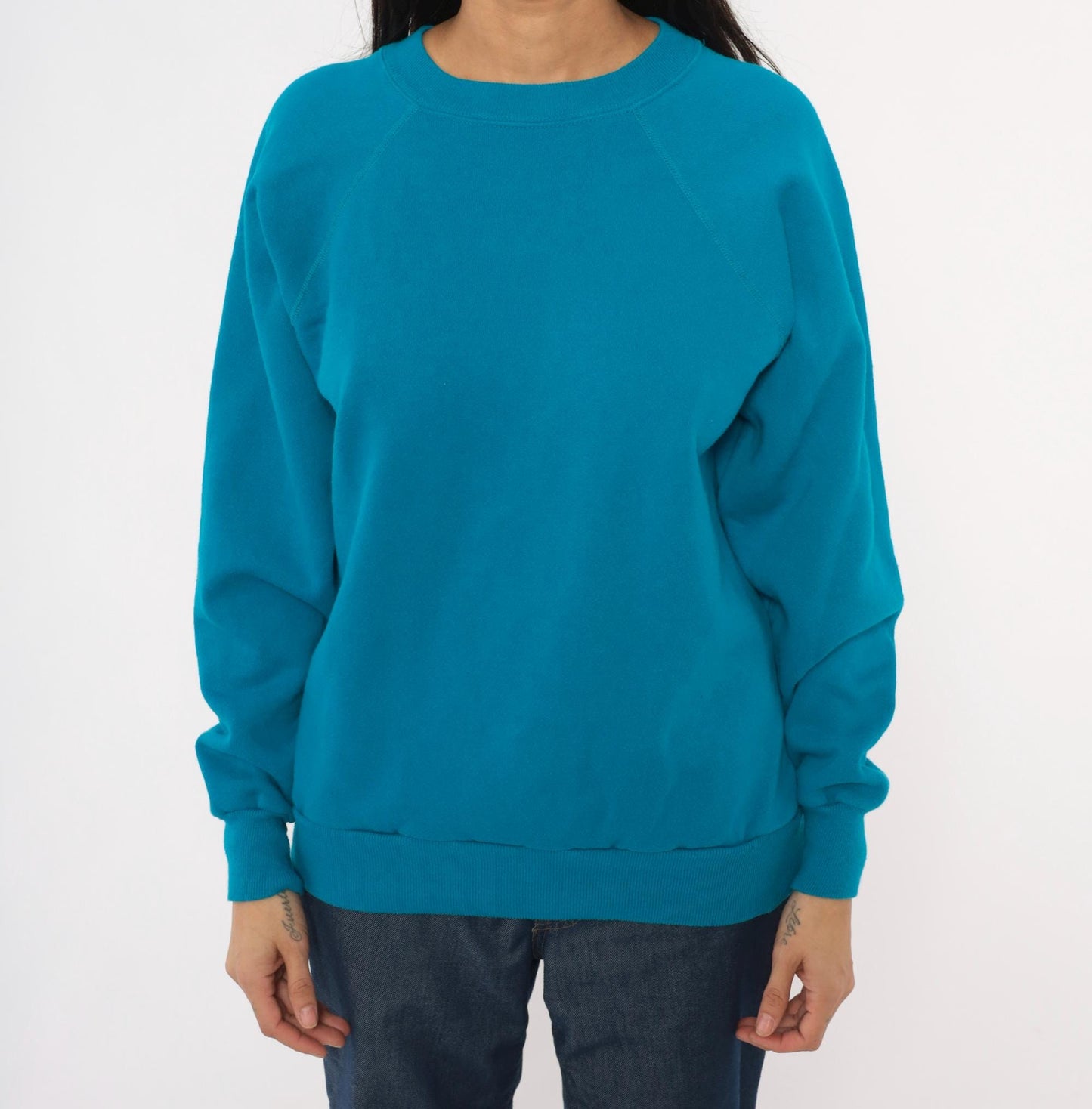 80s Pannil Teal Raglan Sweatshirt Crewneck Pullover Extra Large XL
