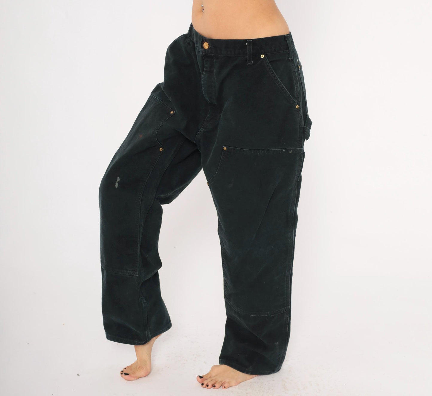 Carhartt Double Knee Canvas Carpenter Pants Black 38x29