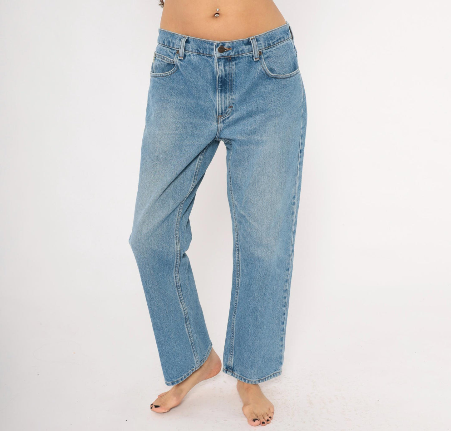 L.L. Bean Straight Leg Jeans 2000s Medium Wash Denim Cotton Blue Relaxed Fit 34x29