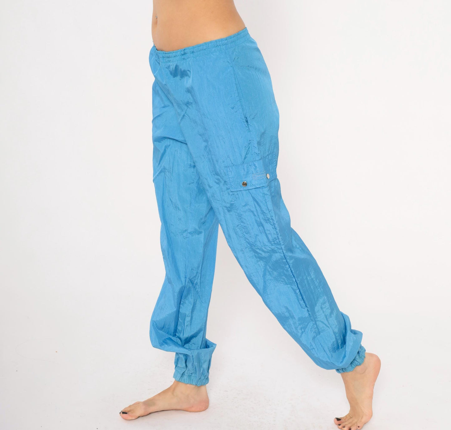 90s Converse Windbreaker Track Pants Sky Blue Nylon Large L