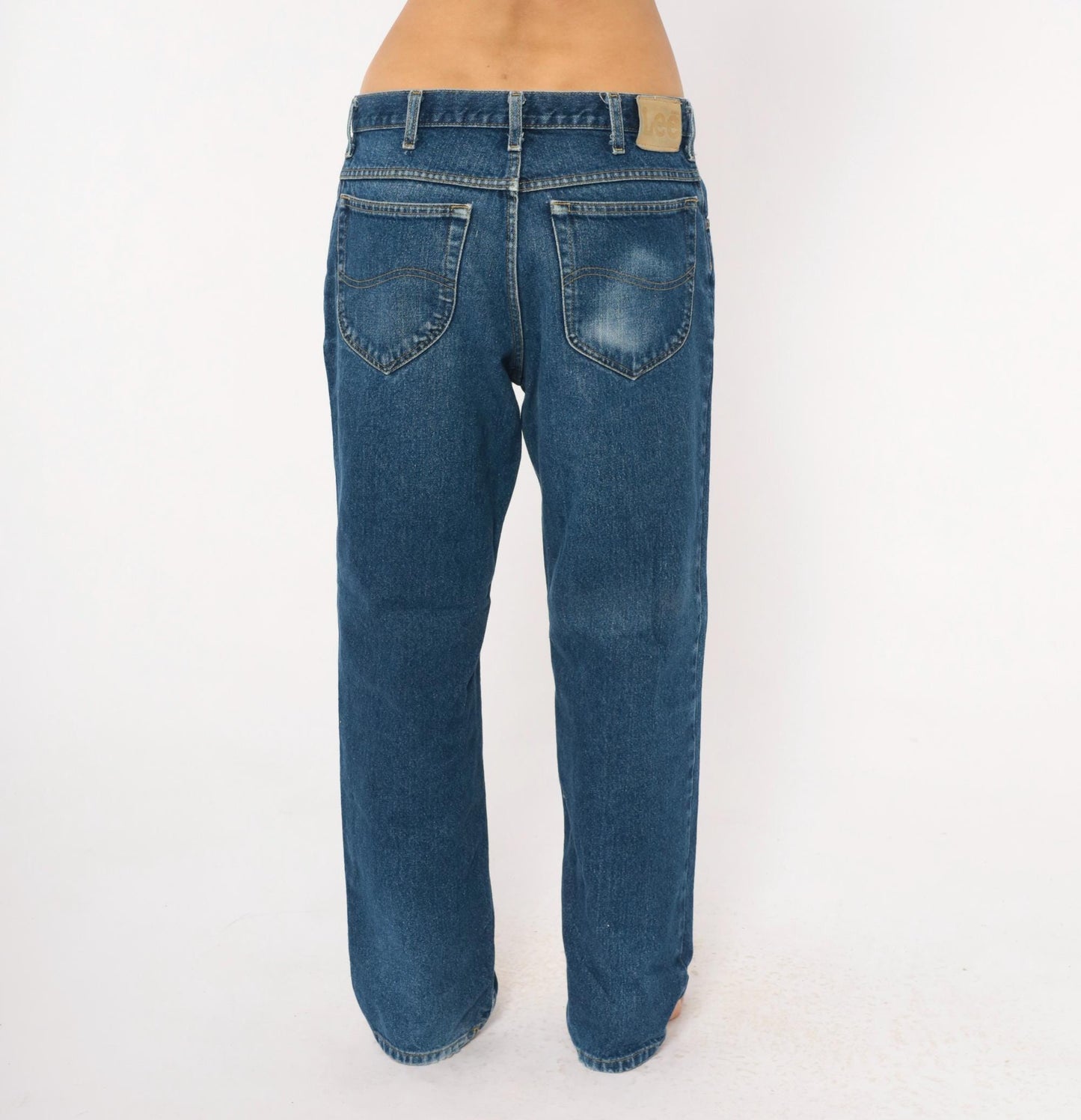 90s Lee Straight Leg Jeans Medium Wash Denim Cotton Large L