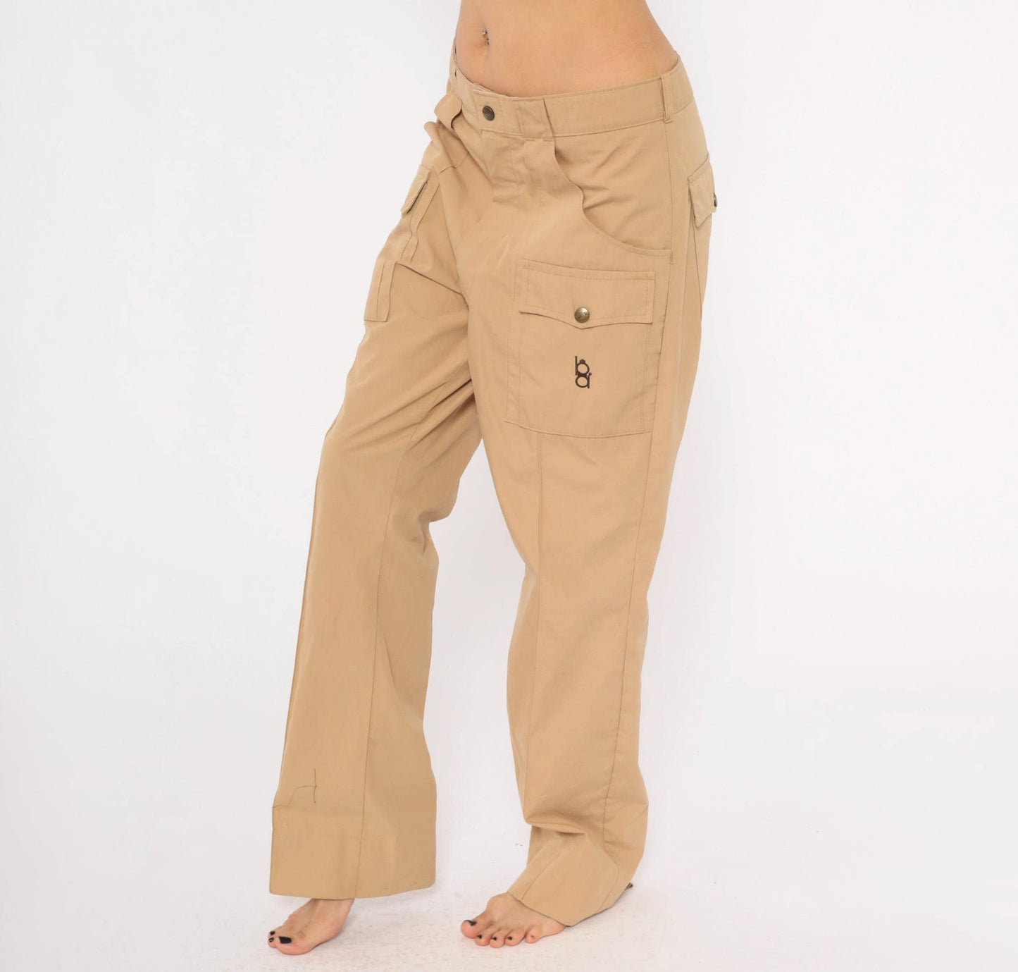 80s Bob Allen Cargo Pants Tan Cotton Straight Leg Low Rise Extra Large XL