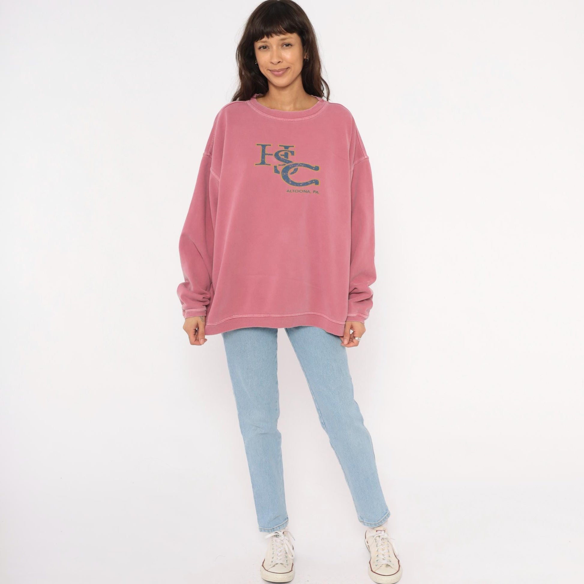 90s HSC Altoona Dusty Rose Crewneck Sweatshirt Pigment Dyed Extra Large XL