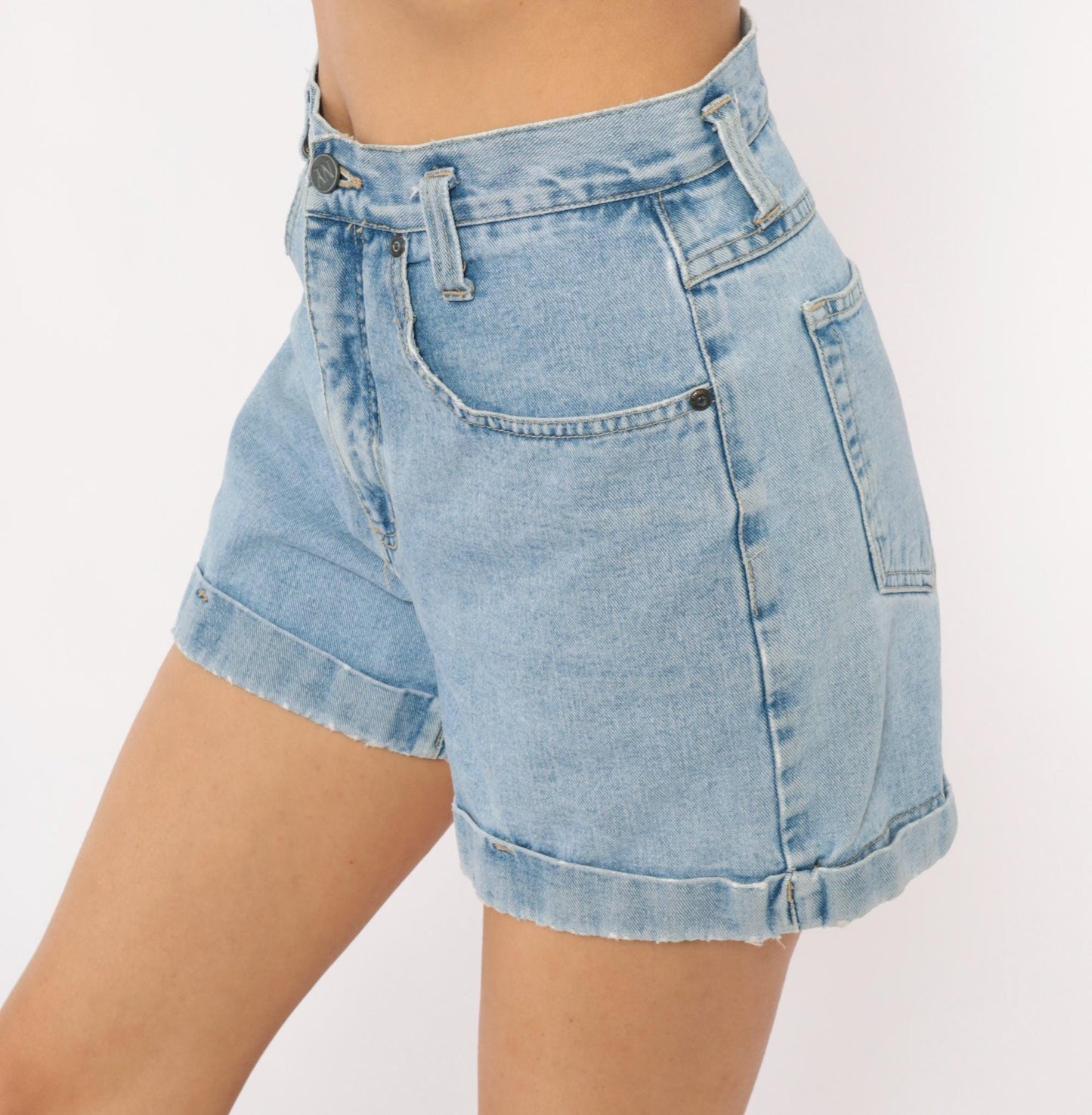 90s NY Jeans Light Wash Denim Shorts High Rise Cuffed Medium M