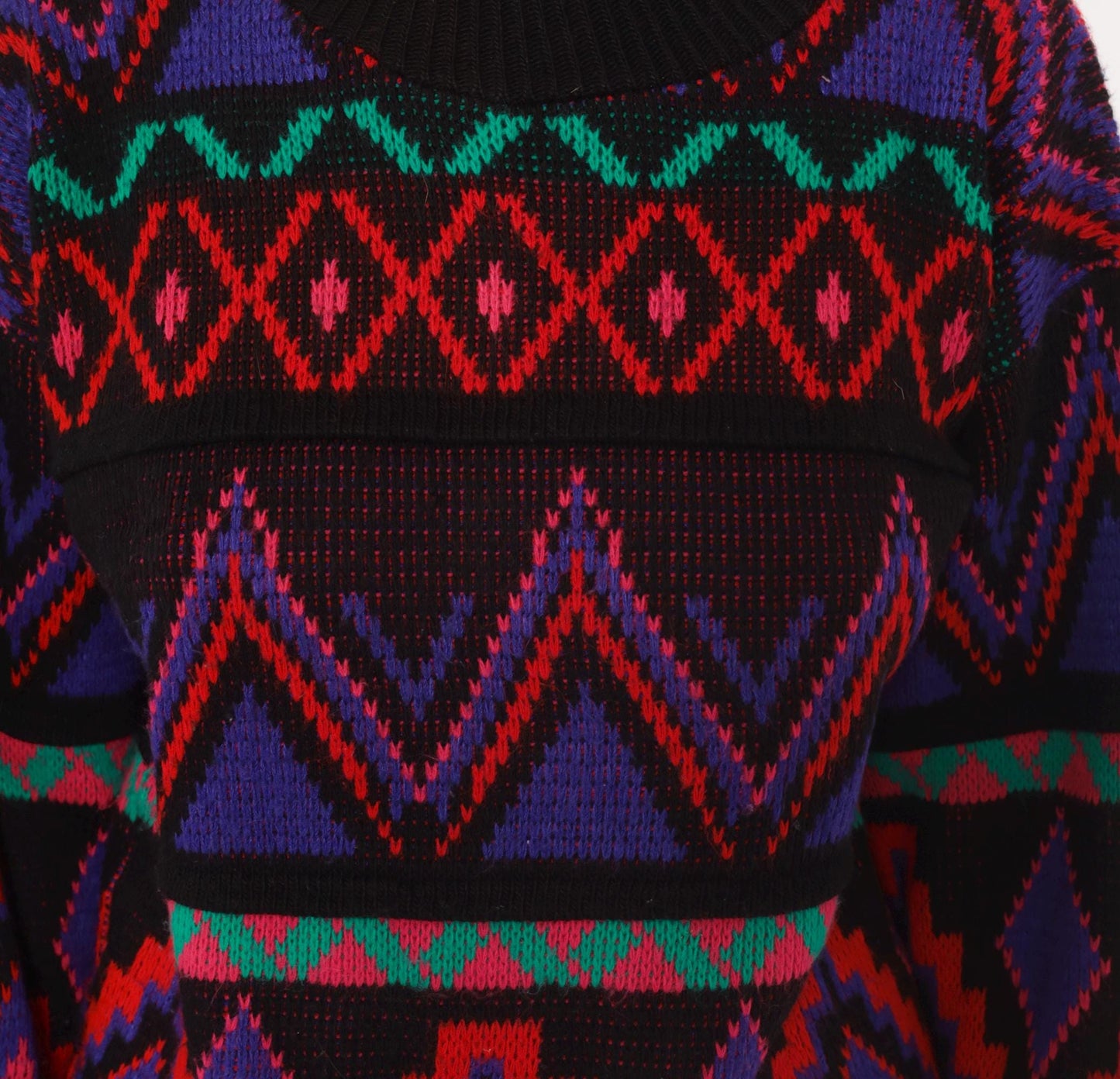 90s Croquet Club Southwestern Geometric Knit Pullover Small S