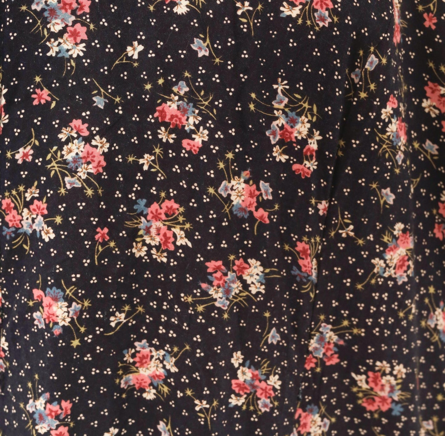 90s Jamie Brooke Black Floral Maxi Dress Pink Blue Scoop Neck Medium M